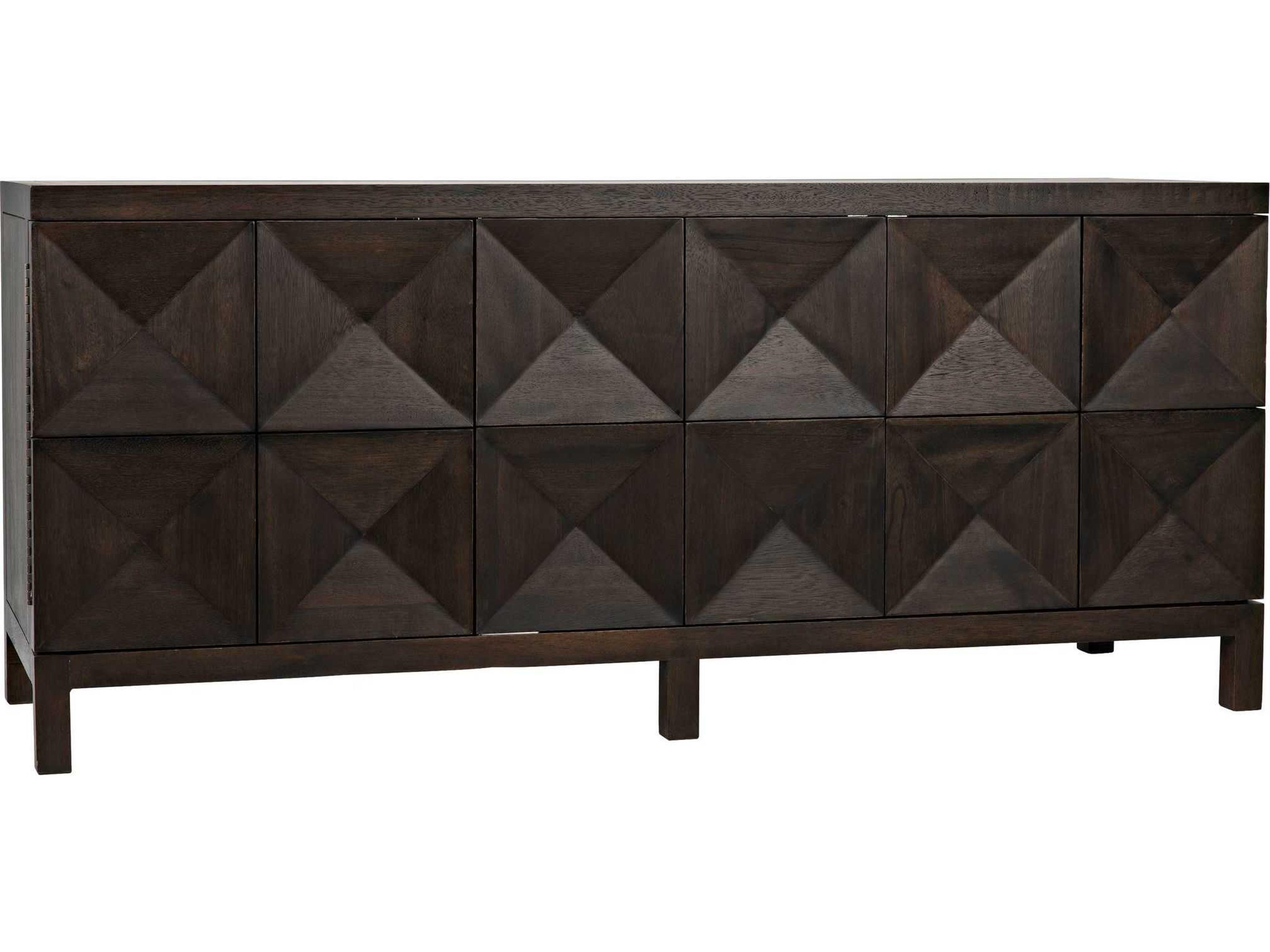 Noir 76" Walnut Wood Ebony Sideboard