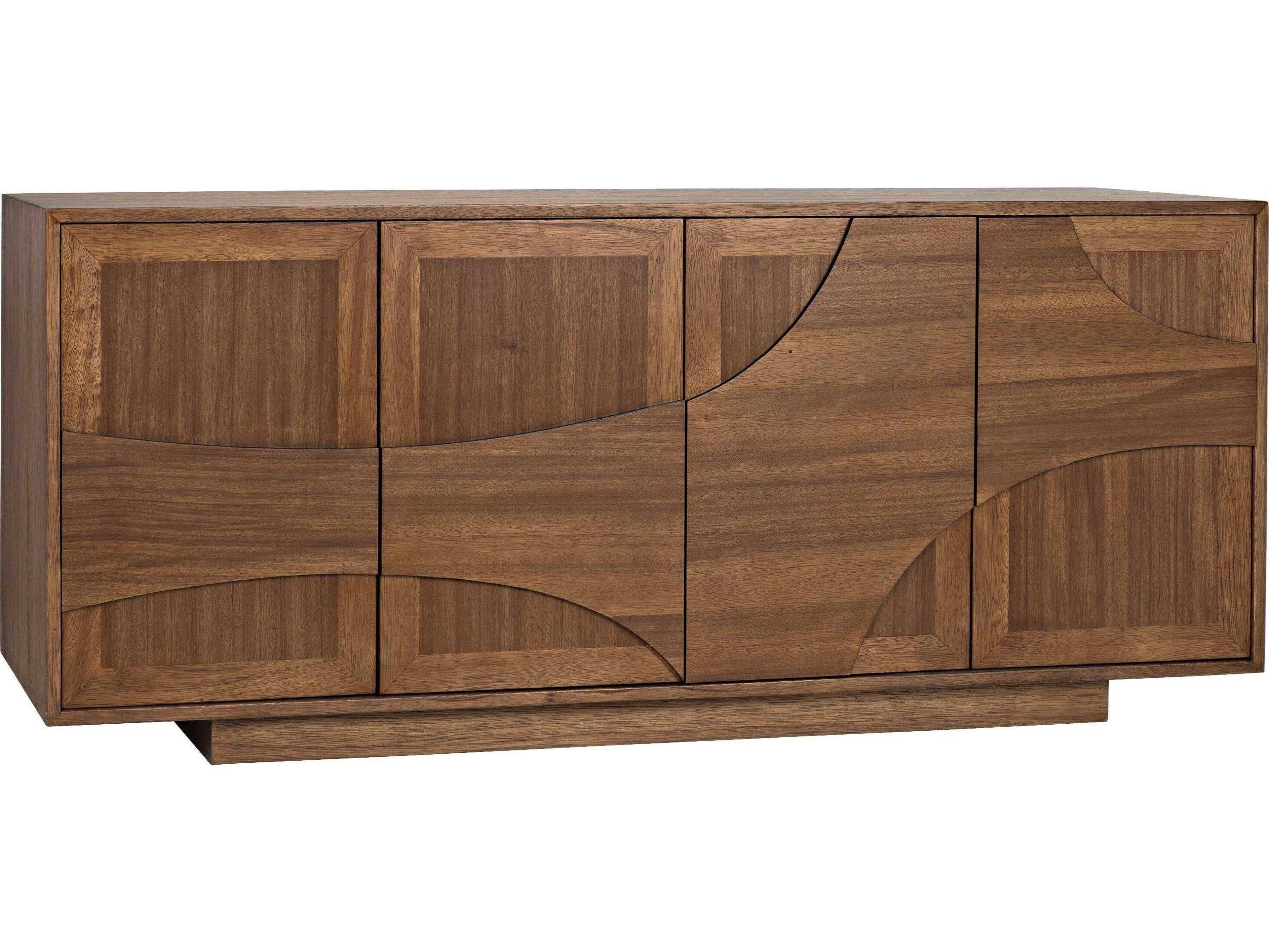Noir 75" Walnut Wood Dark Sideboard