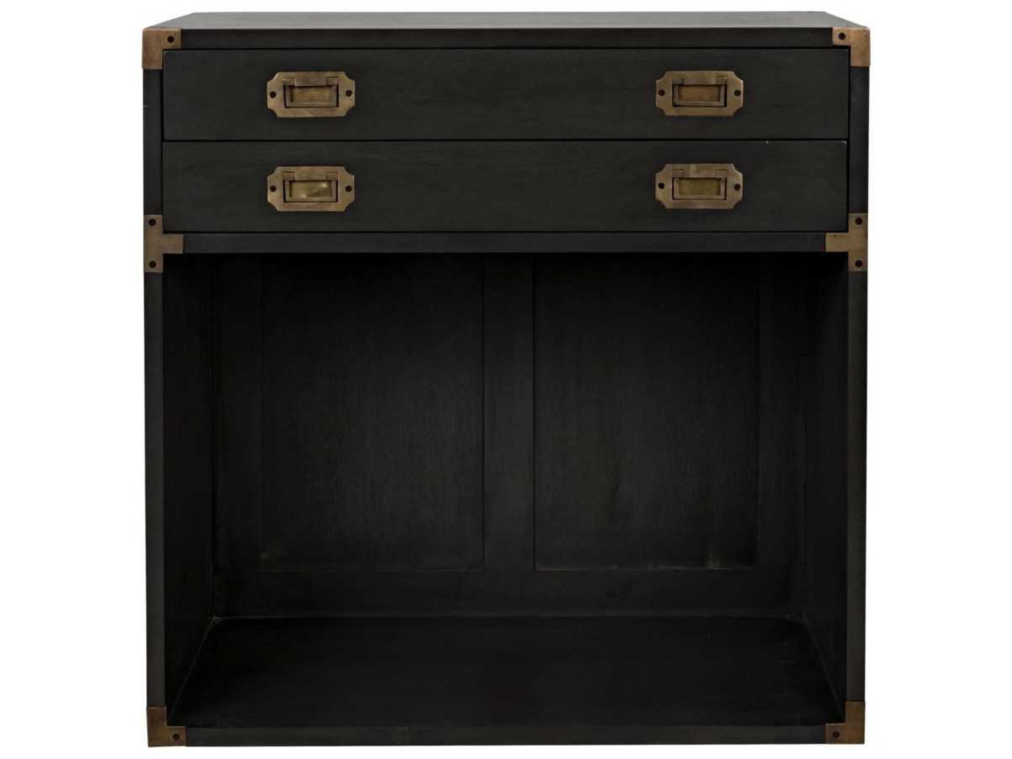 Noir Pale Black Mahogany Wood Accent Chest