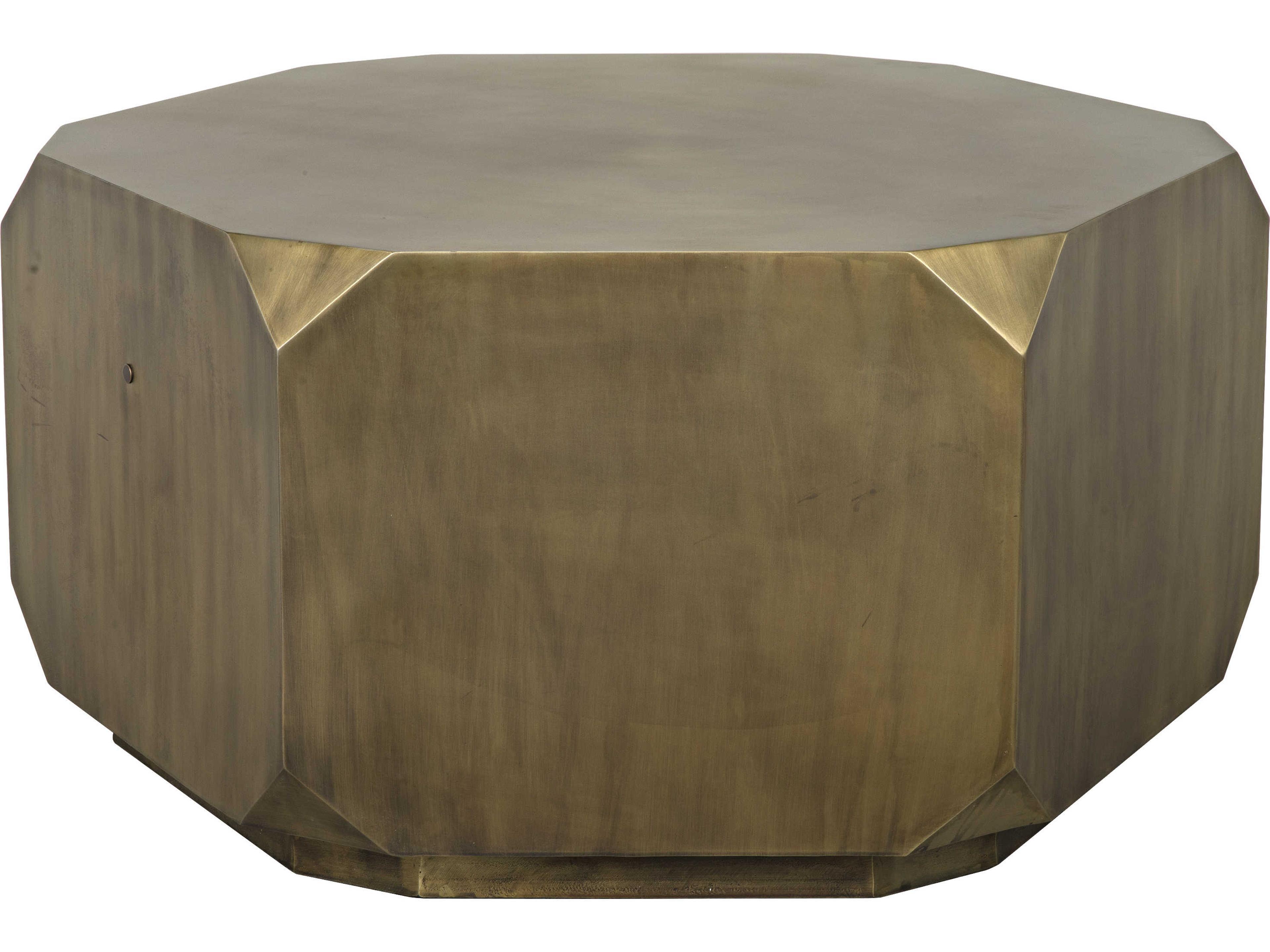Noir Hexagon Metal Aged Brass Coffee Table