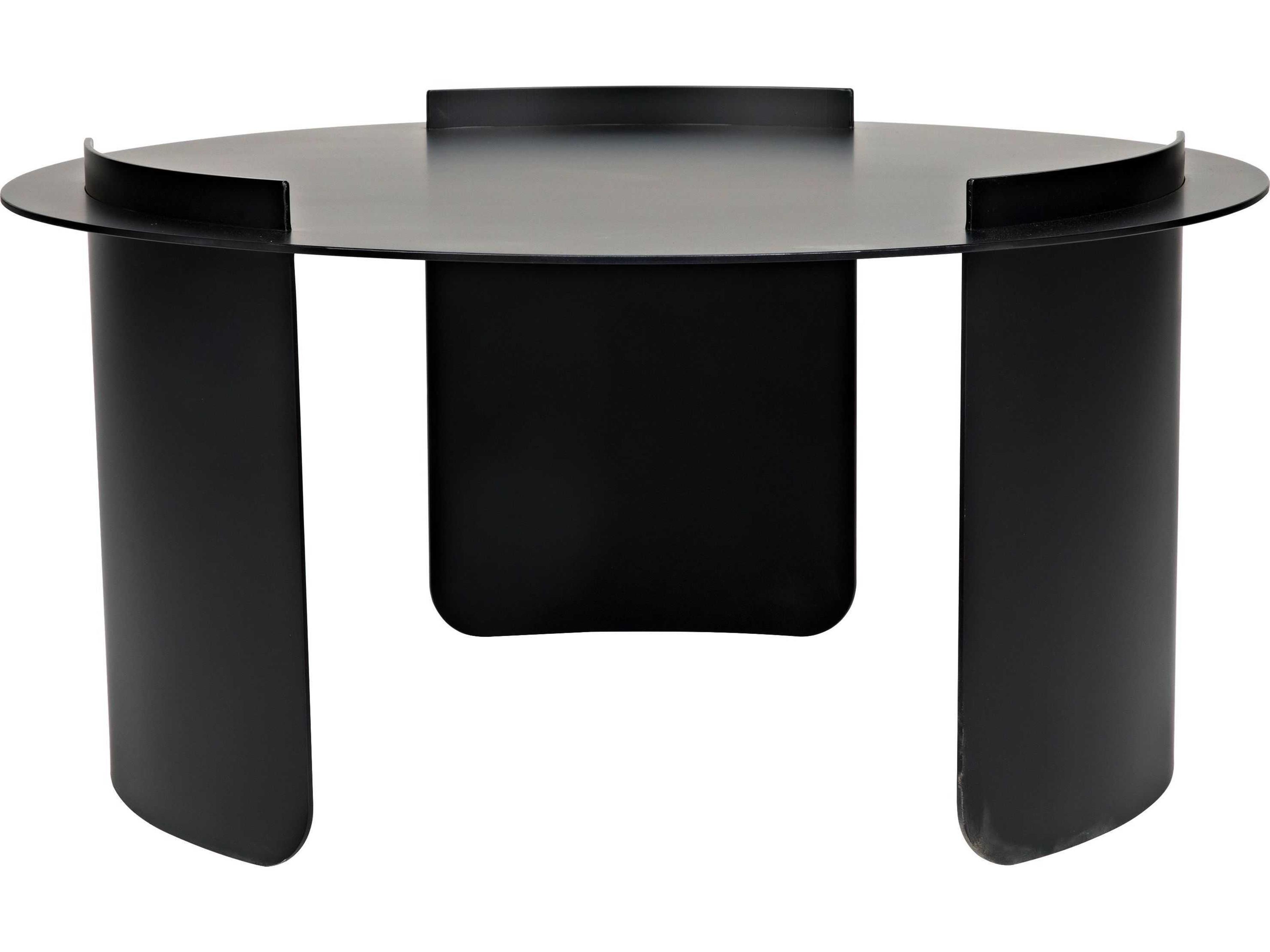 Noir Thor Round Black Metal Coffee Table