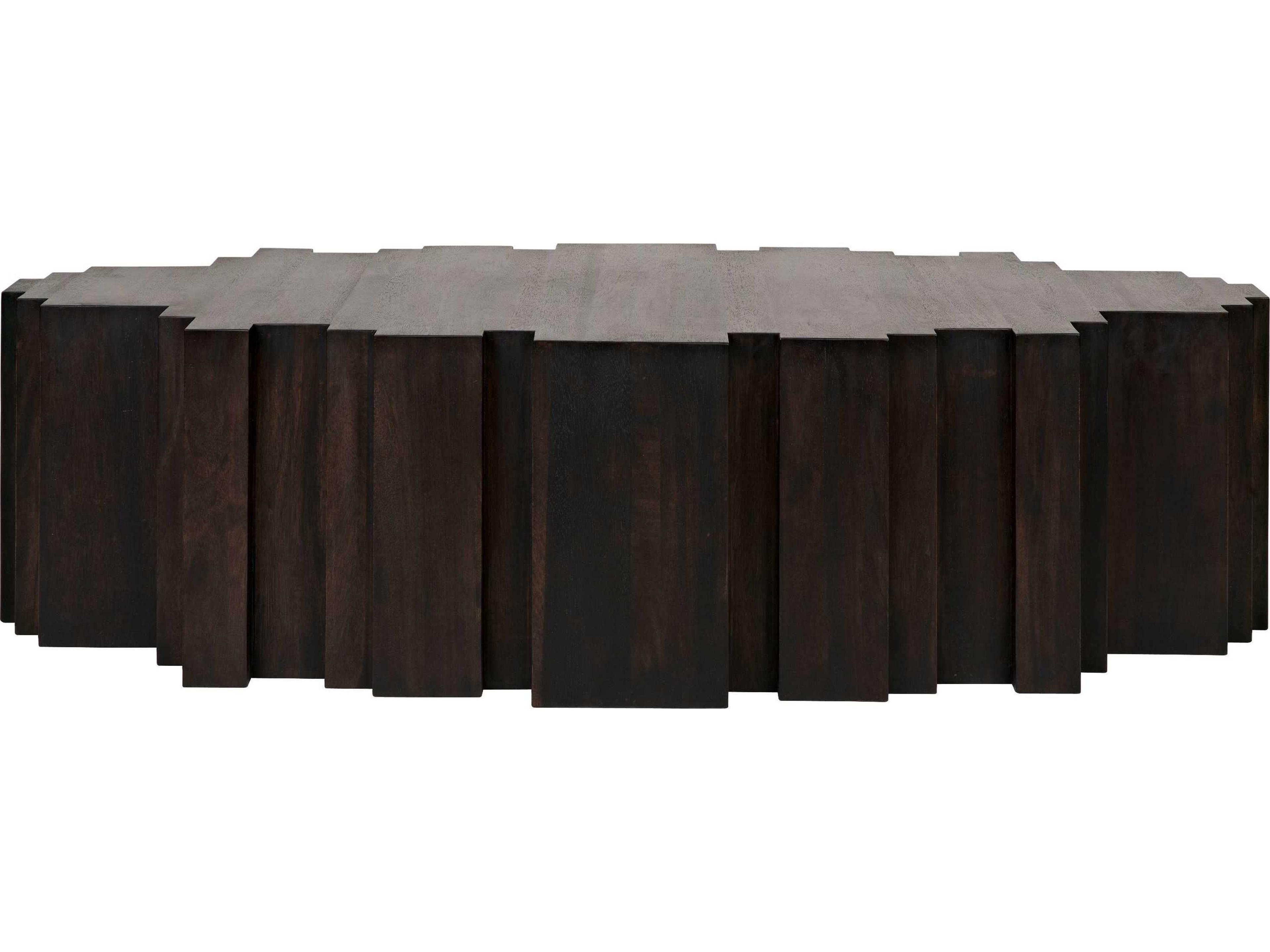 Noir Oval Wood Ebony Walnut Coffee Table