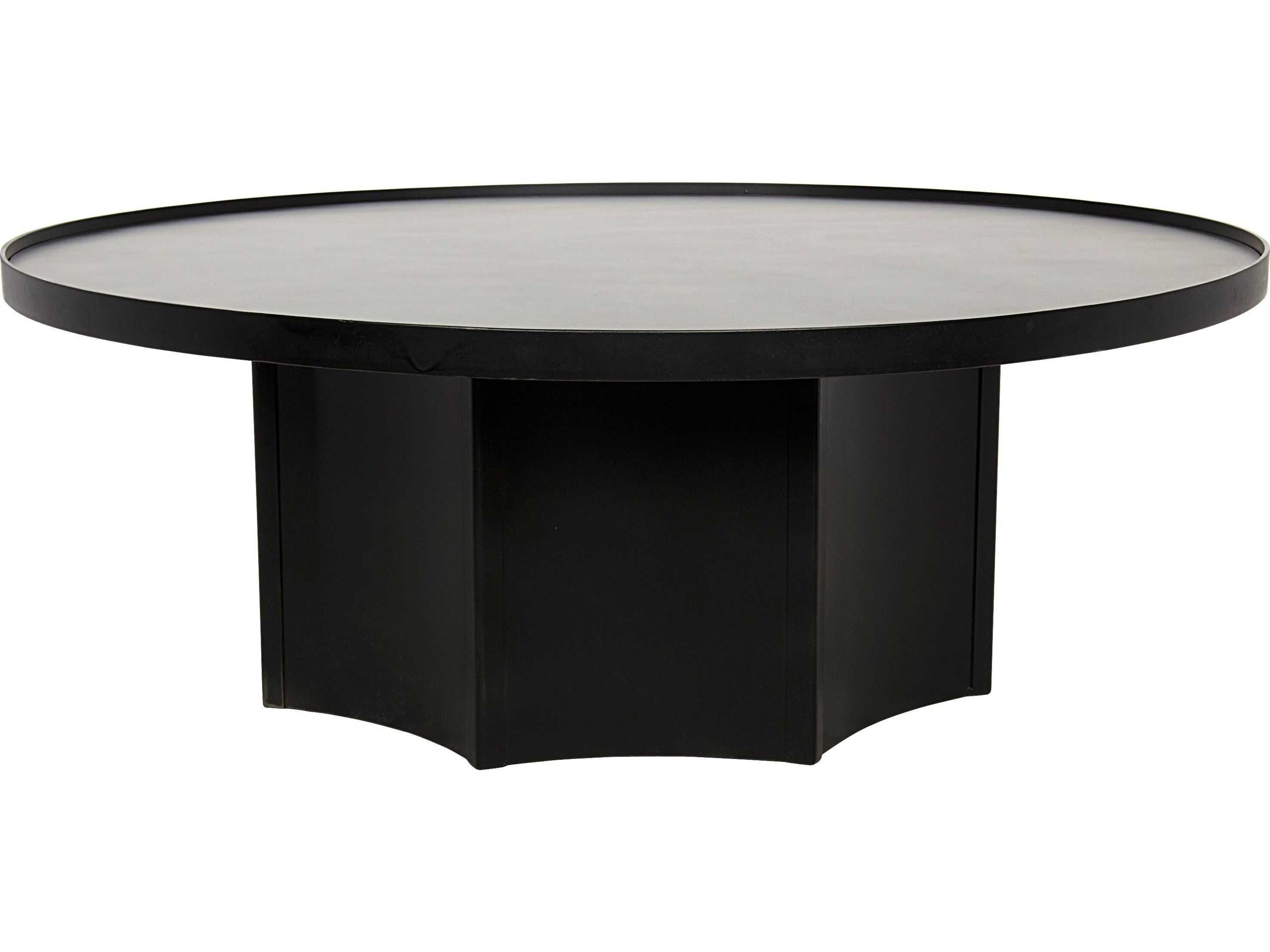 Noir Round Black Metal Coffee Table
