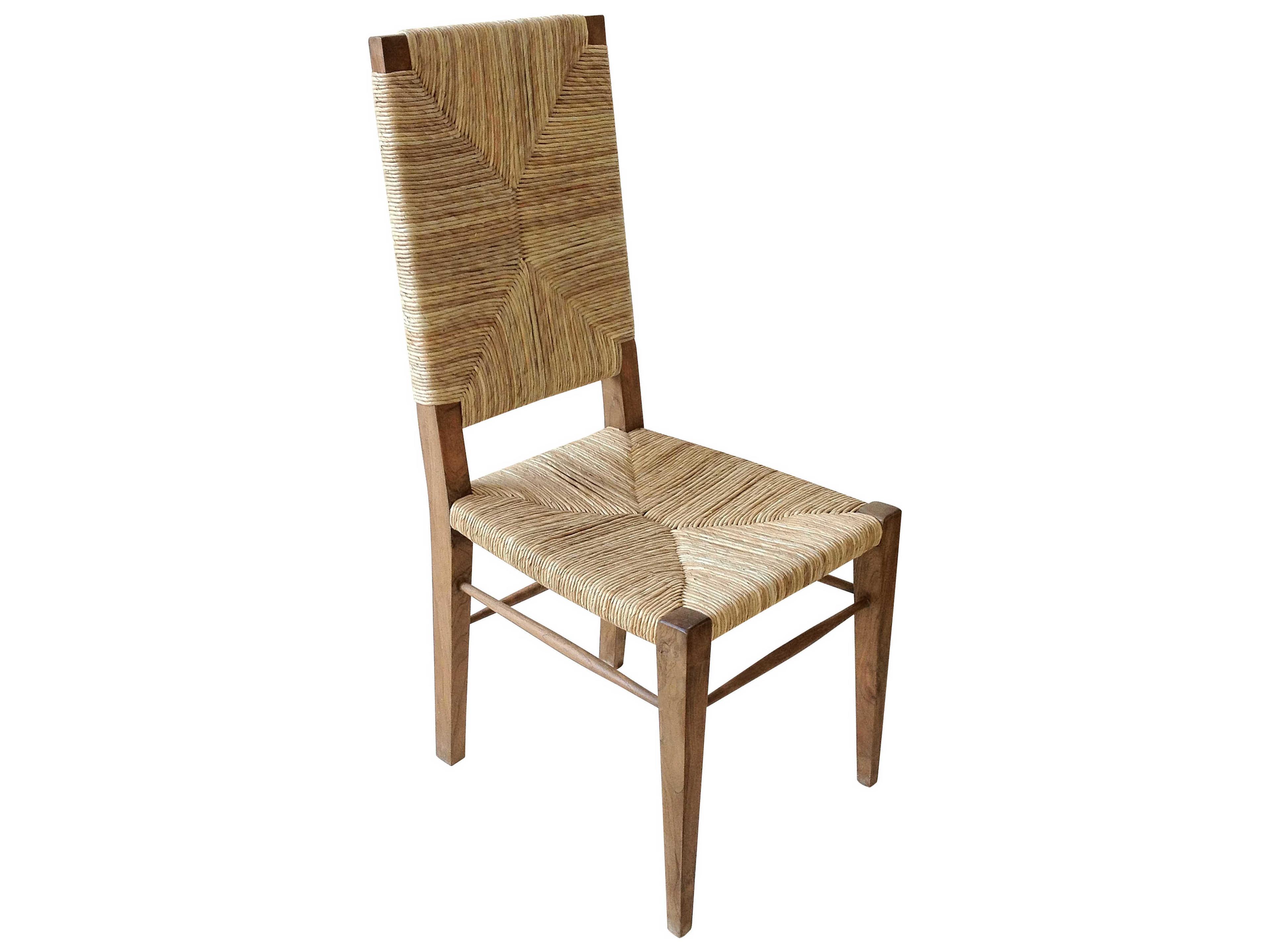 Noir Teak Wood Beige Side Dining Chair