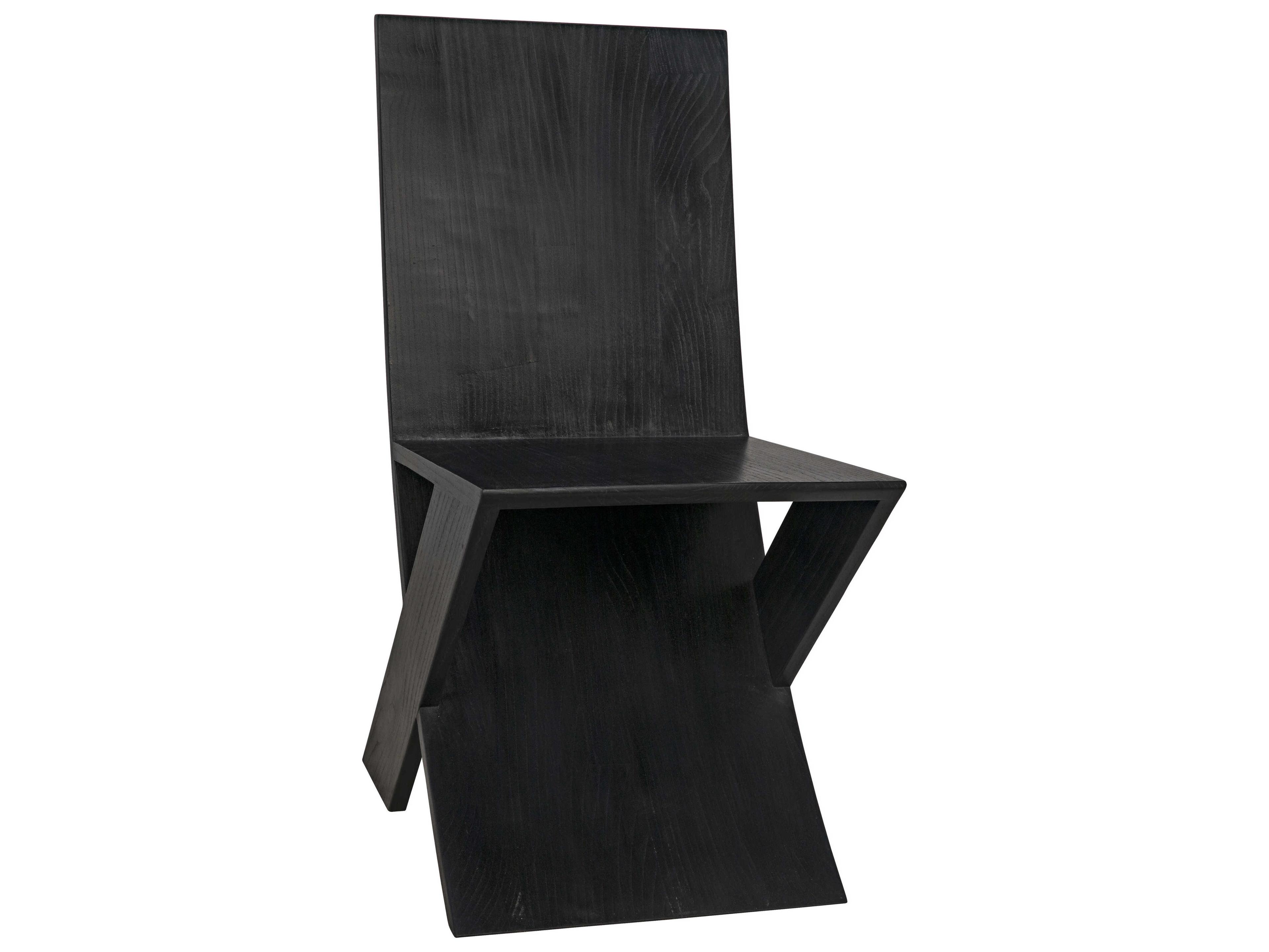 Noir Sungkai Wood Black Side Dining Chair