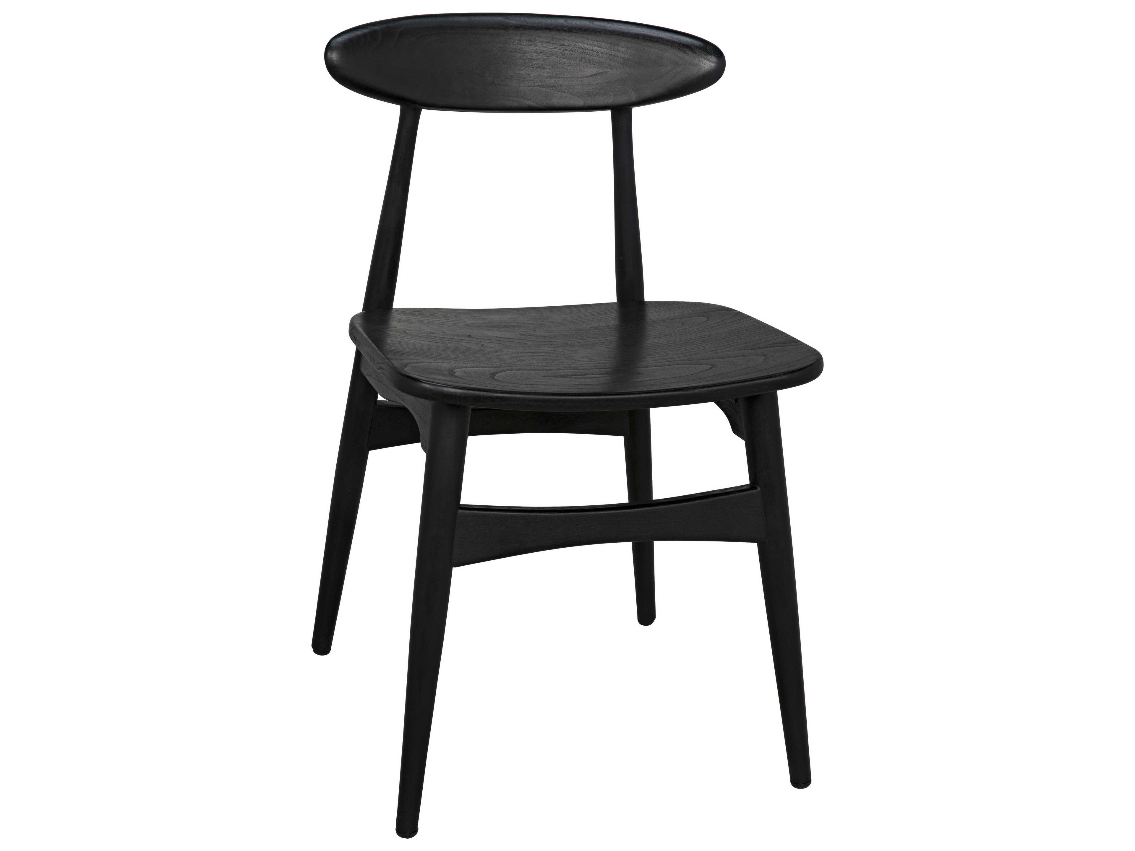 Noir Sungkai Wood Black Side Dining Chair