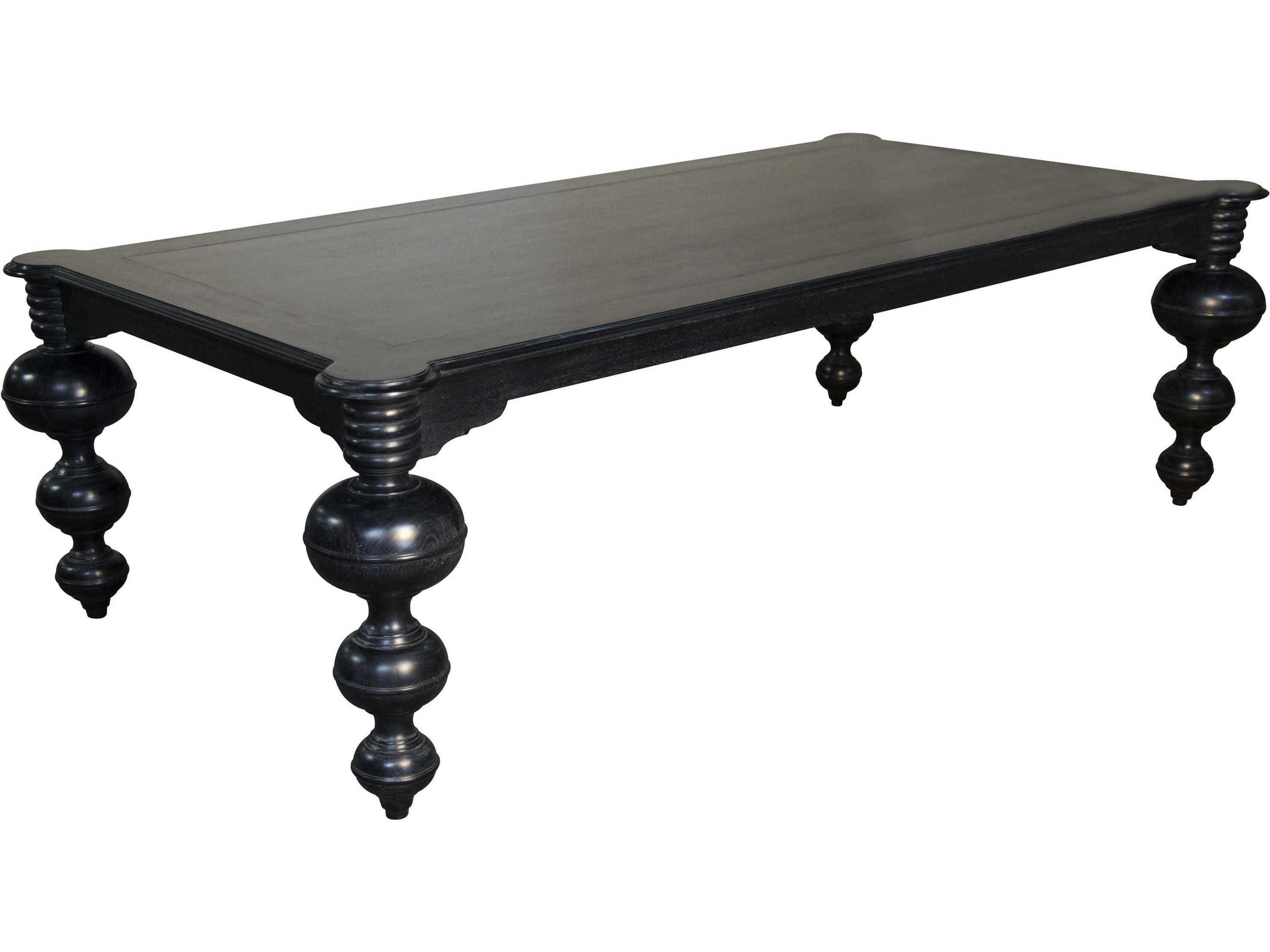 Noir Rectangular Wood Hand Rubbed Black Dining Table