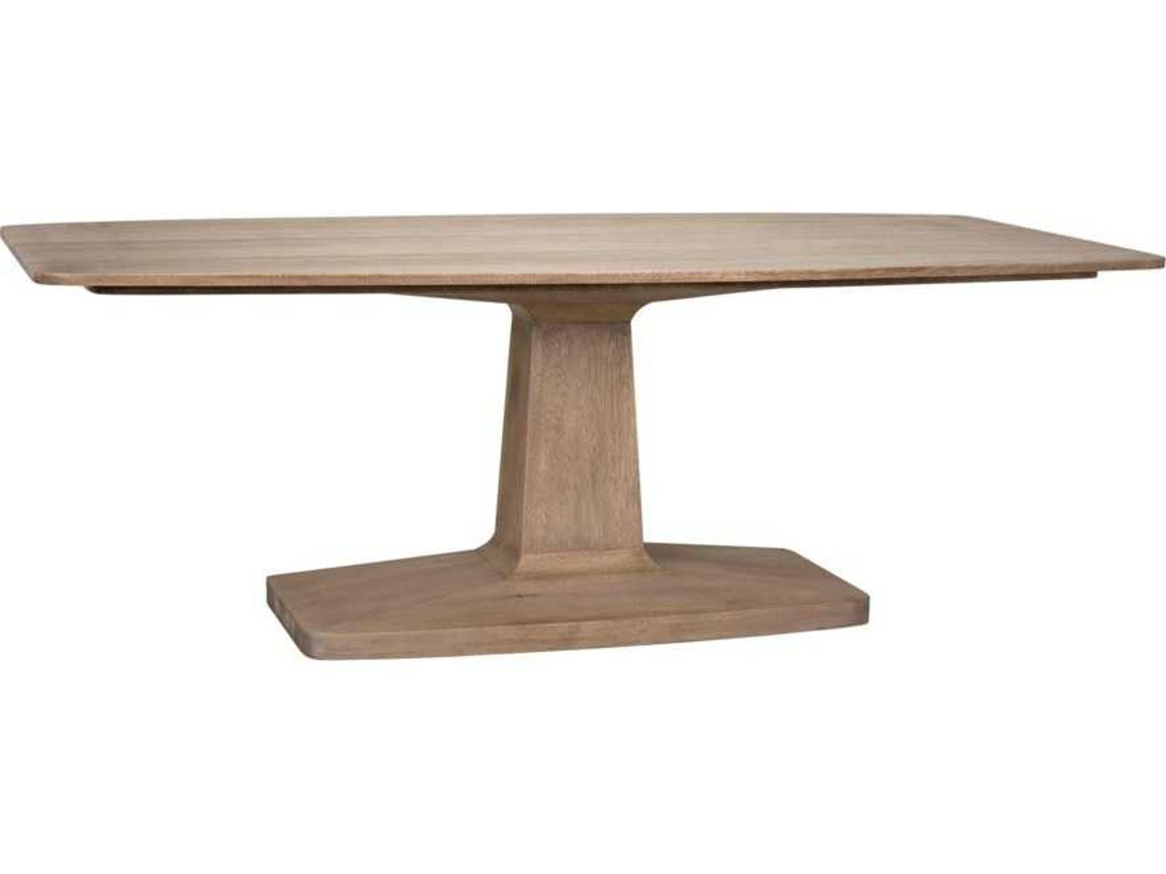 Noir Rectangular Wood Washed Walnut Dining Table