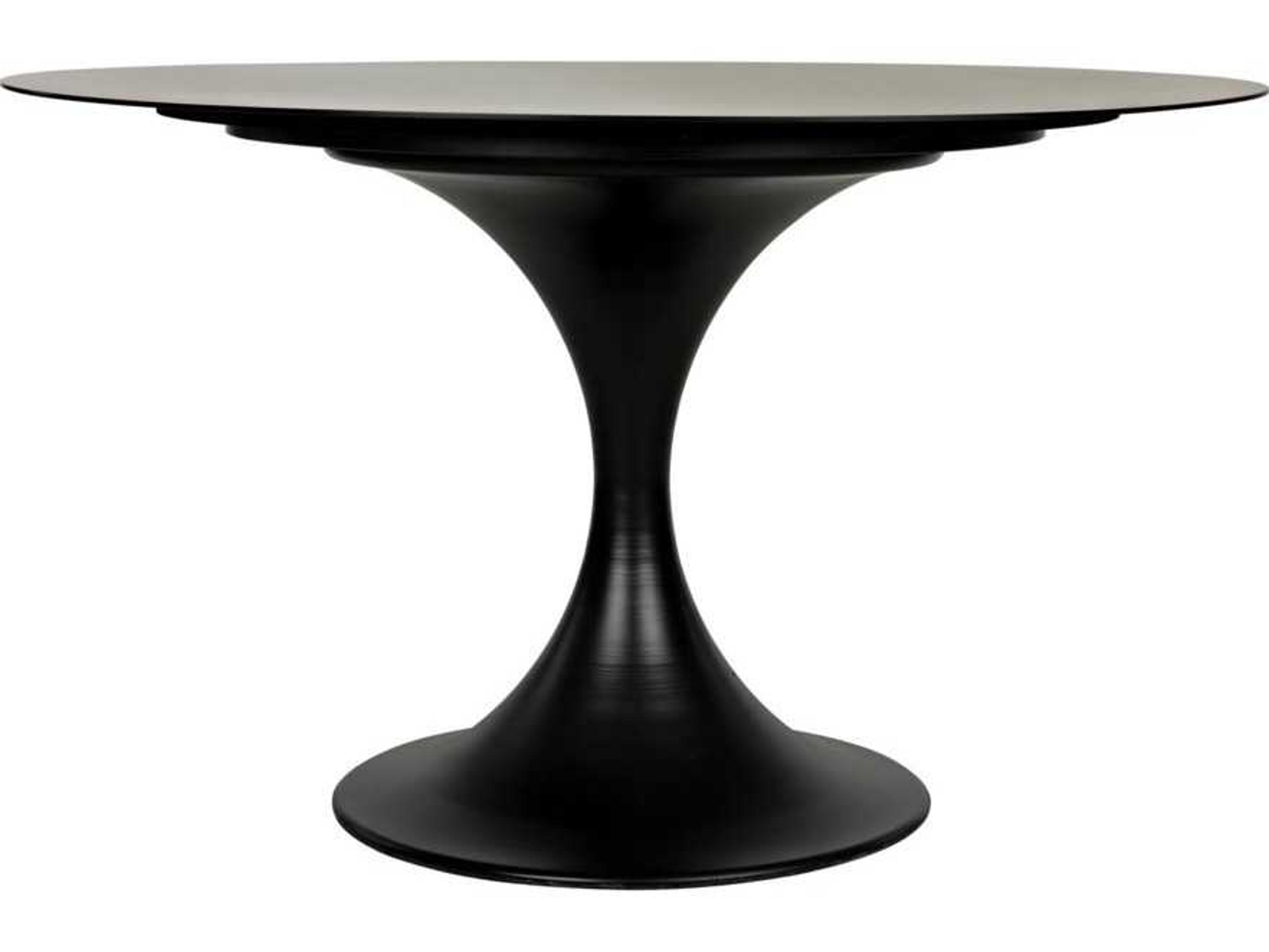 Noir Round Black Metal Dining Table