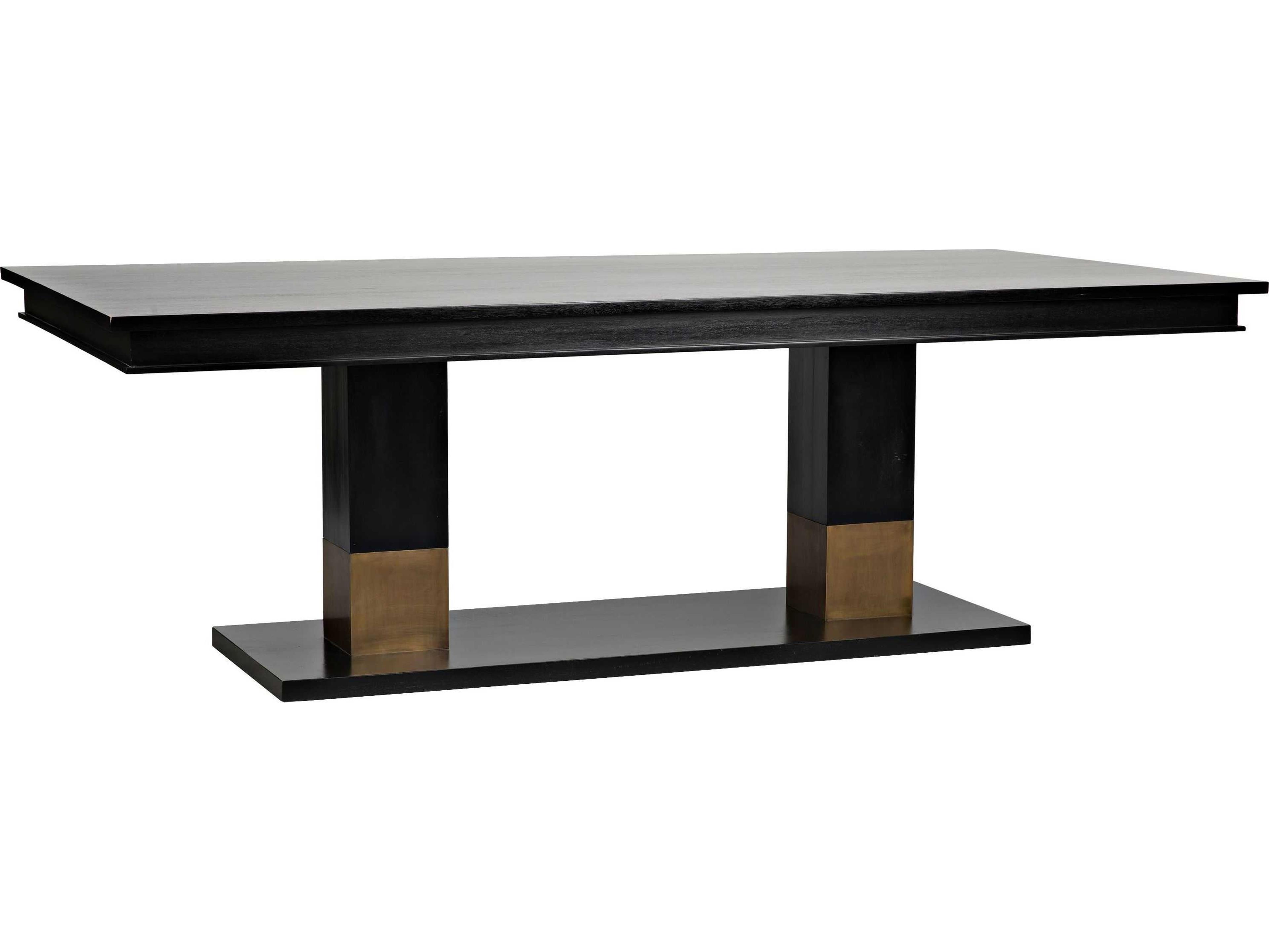 Noir Rectangular Wood Hand Rubbed Black Dining Table