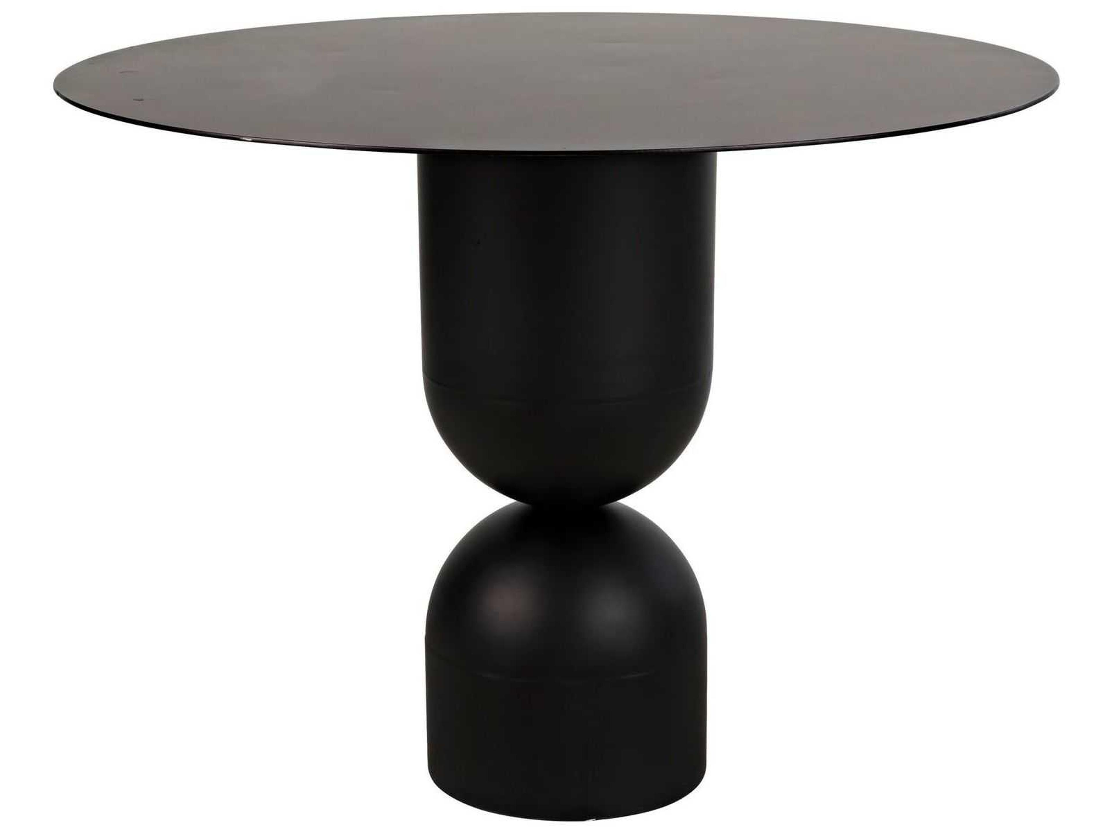 Noir Round Black Metal Dining Table
