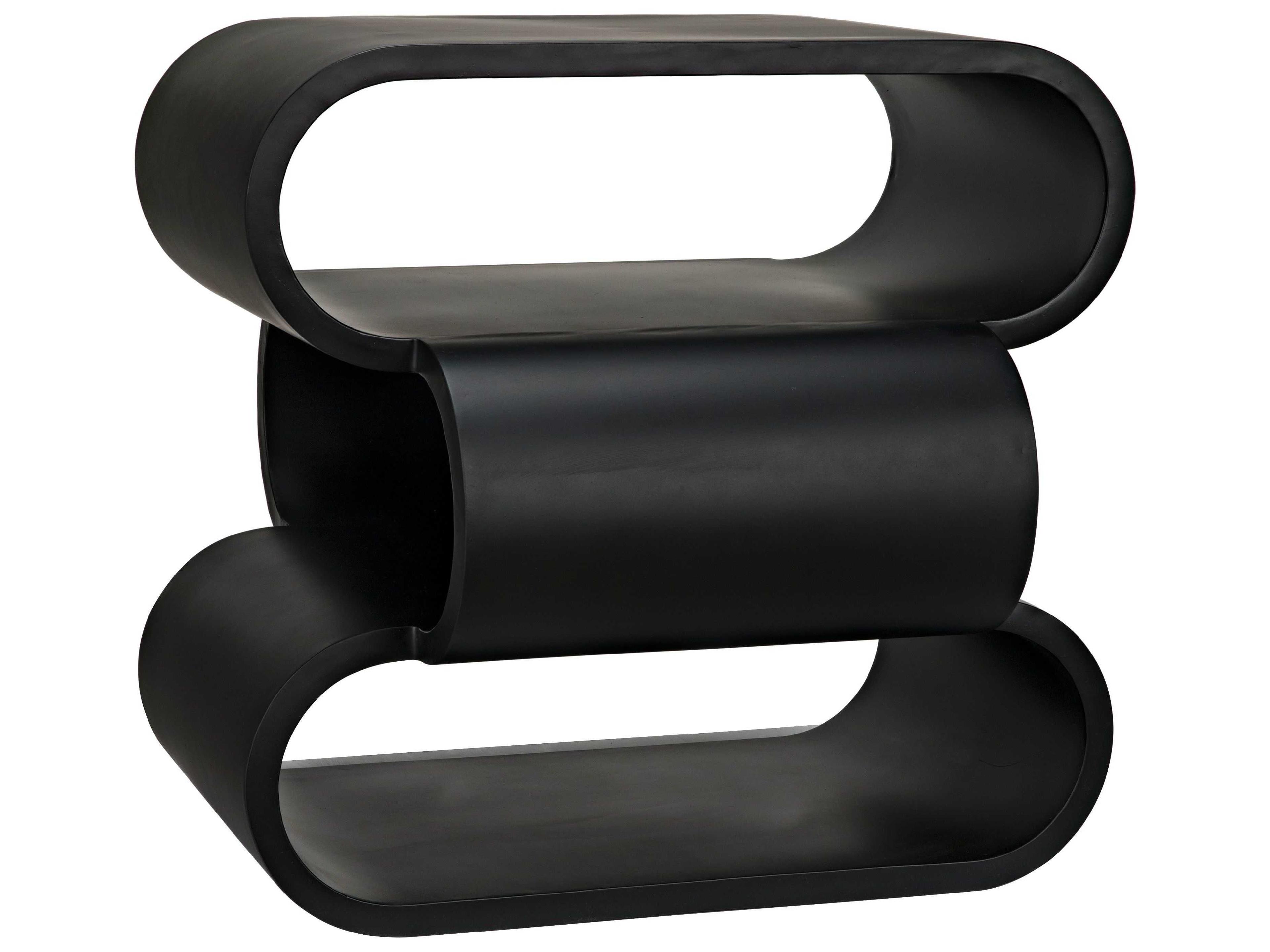 Noir Rectangular Black Metal End Table