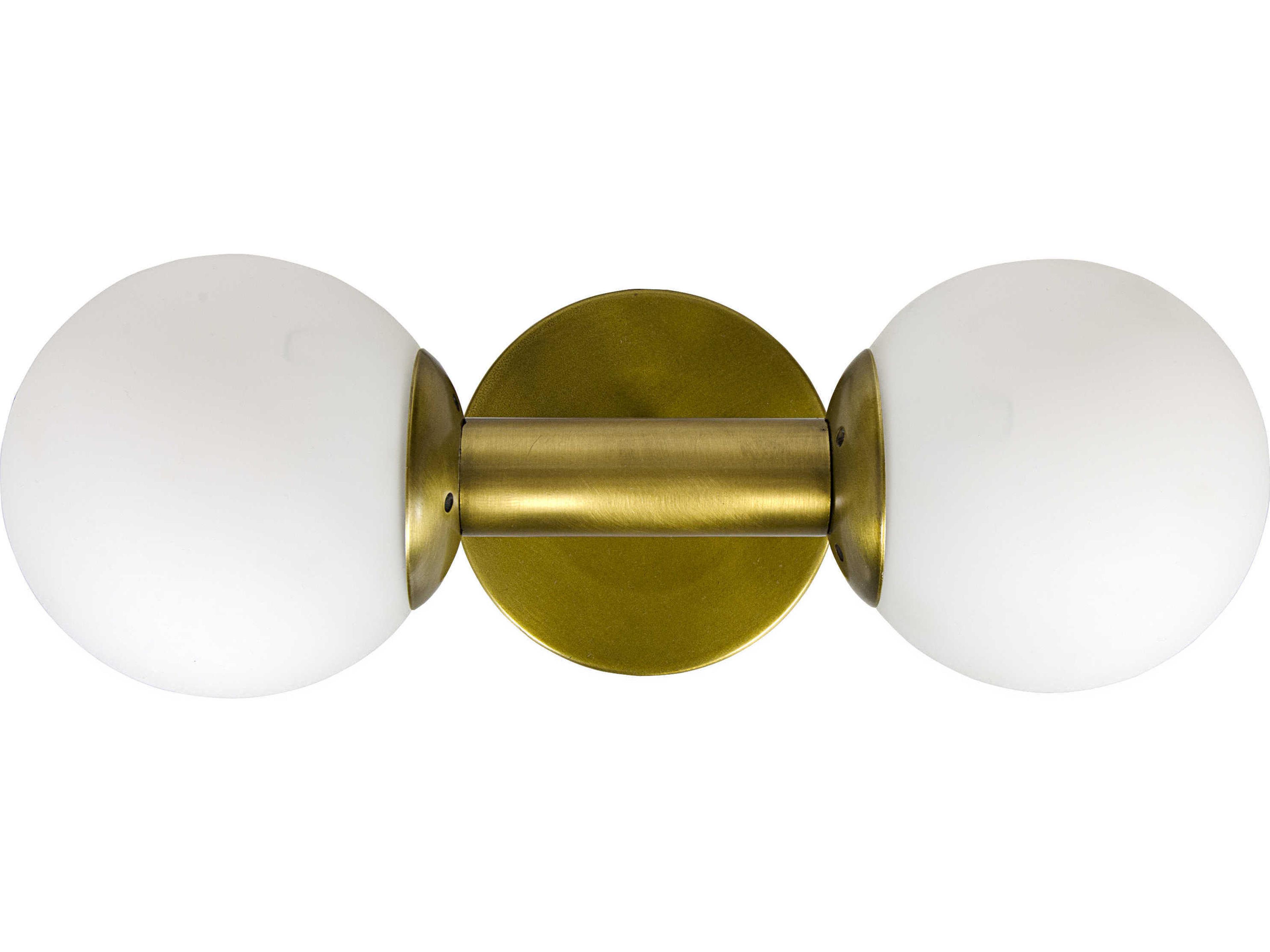 Noir Fixed Lighting 2-Light Antique Brass Glass Wall Sconce