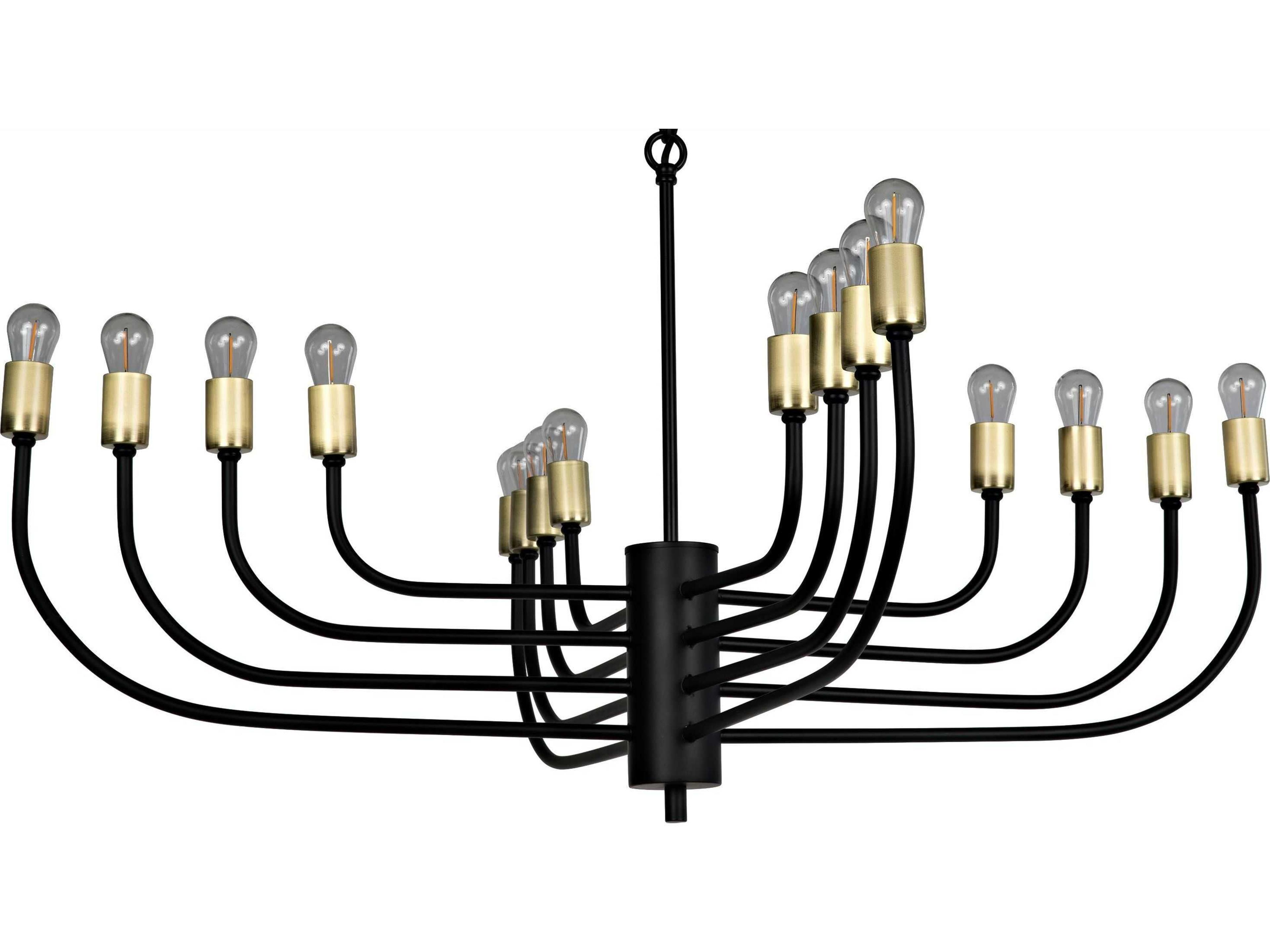 Noir 16-Light Black Metal Chandelier