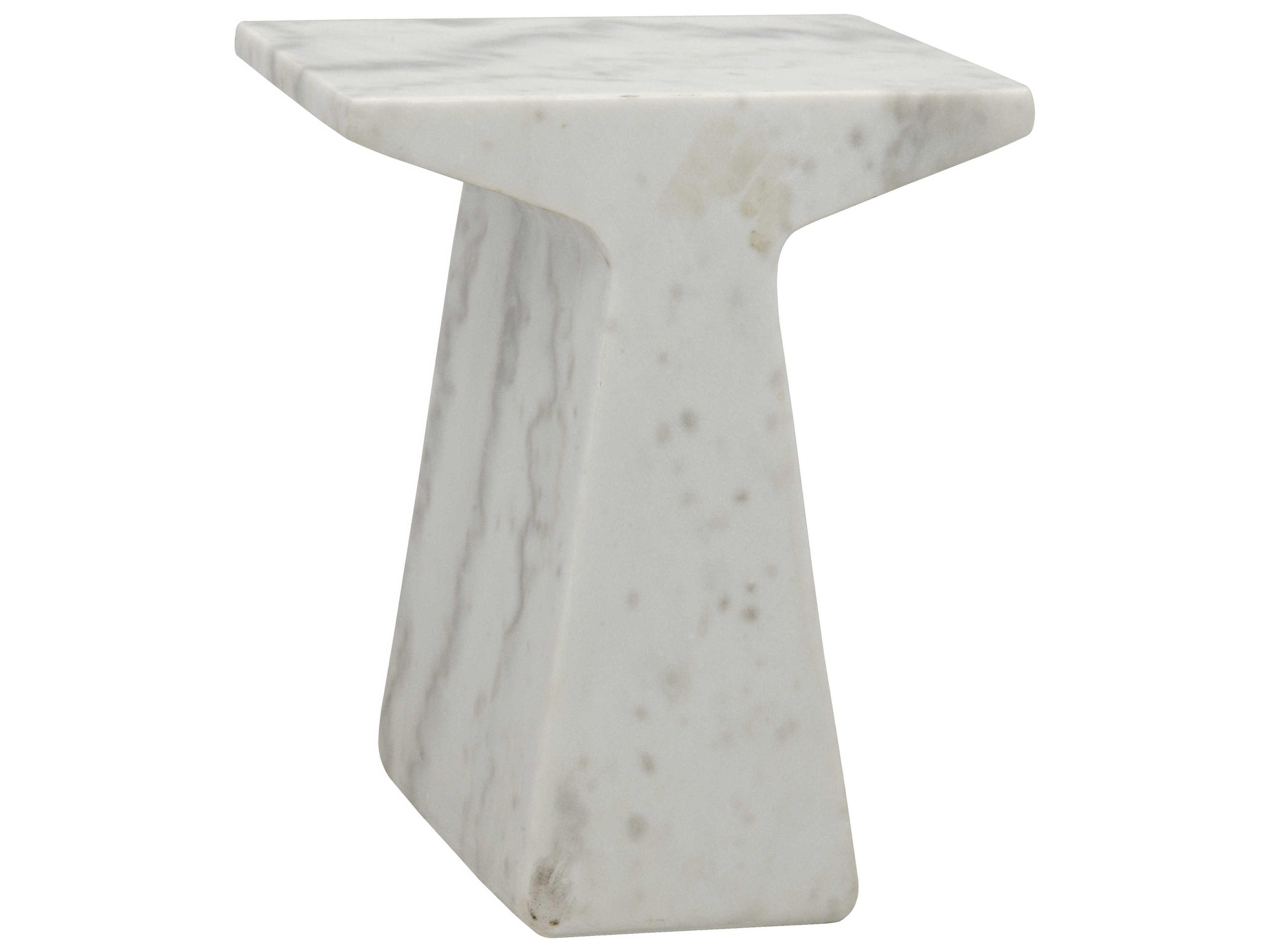 Noir Living Room Accents Square Marble Lightly Sealed End Table