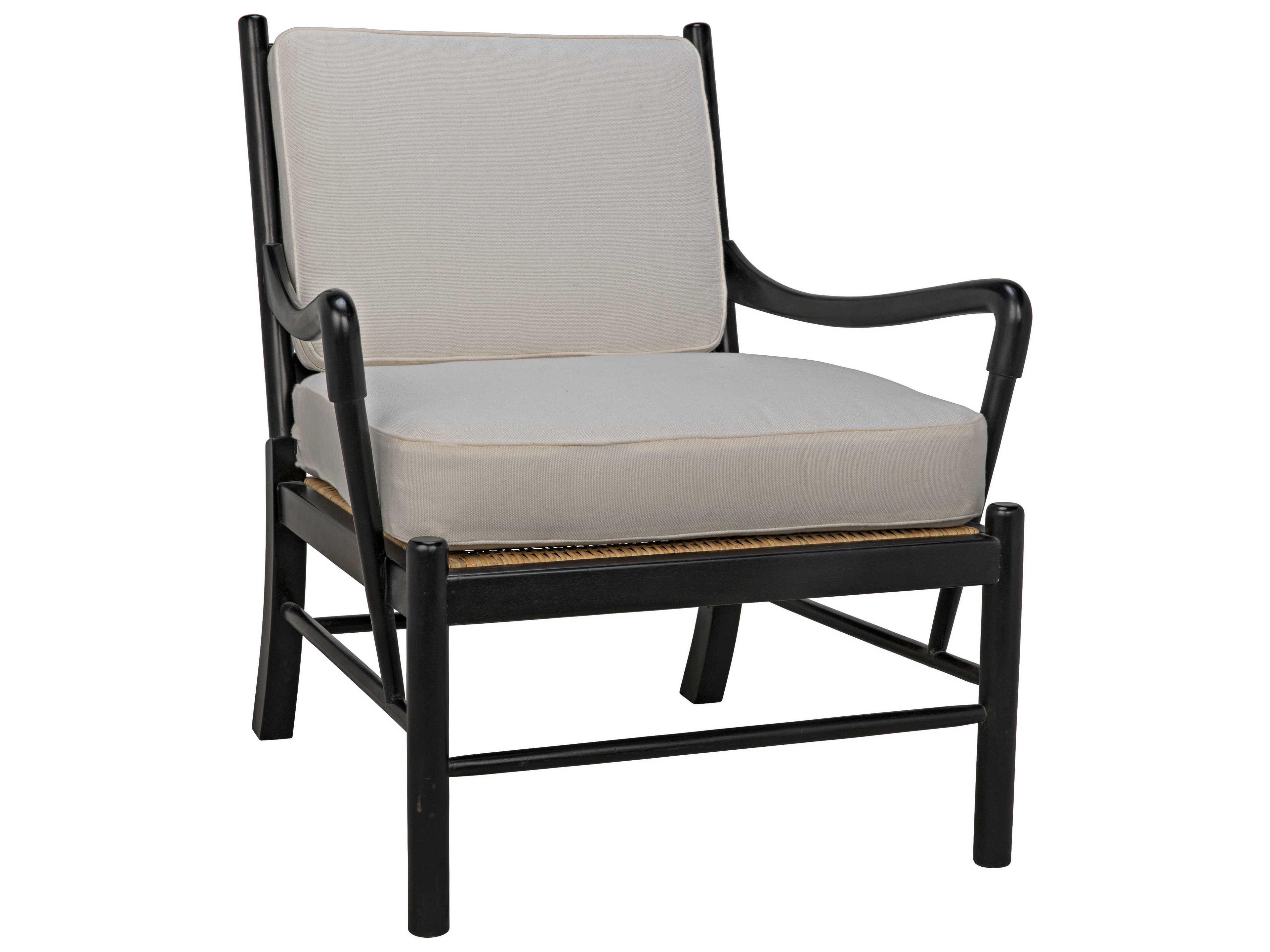 Noir Living Room White Fabric Accents Accent Chair