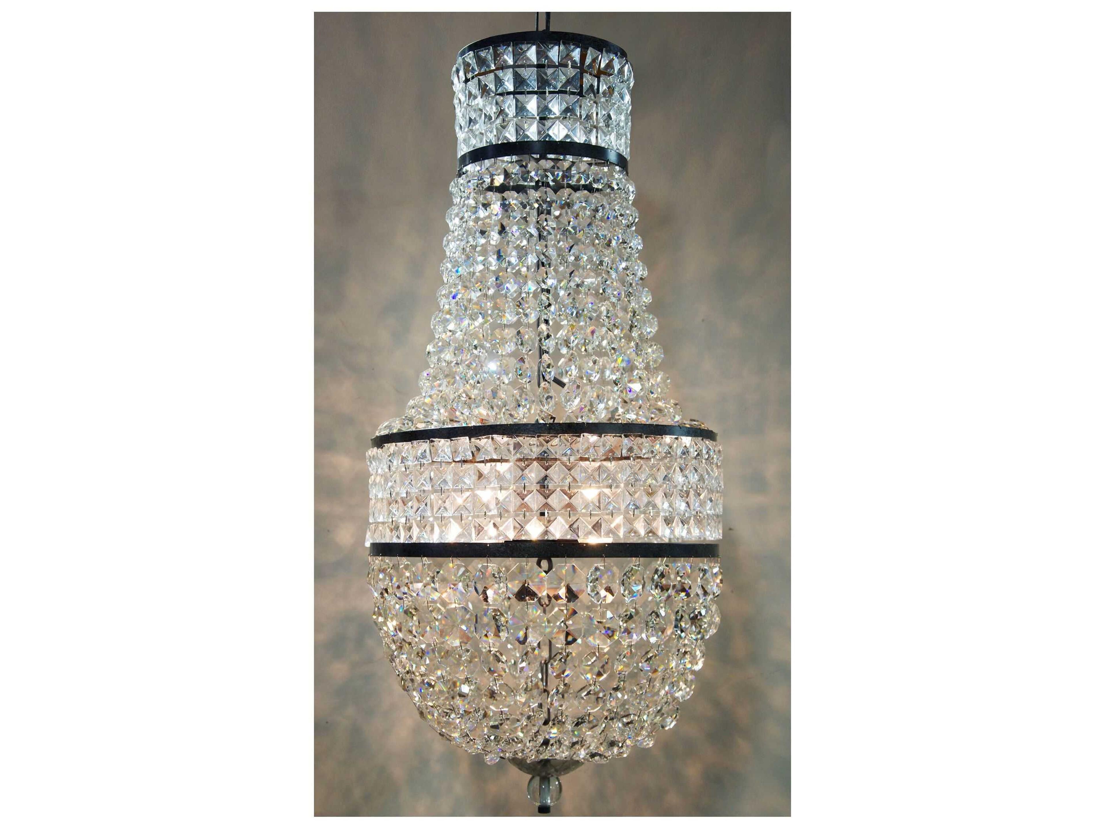 Noir Anna 4-Light Matte Black Traditional Empire Chandelier