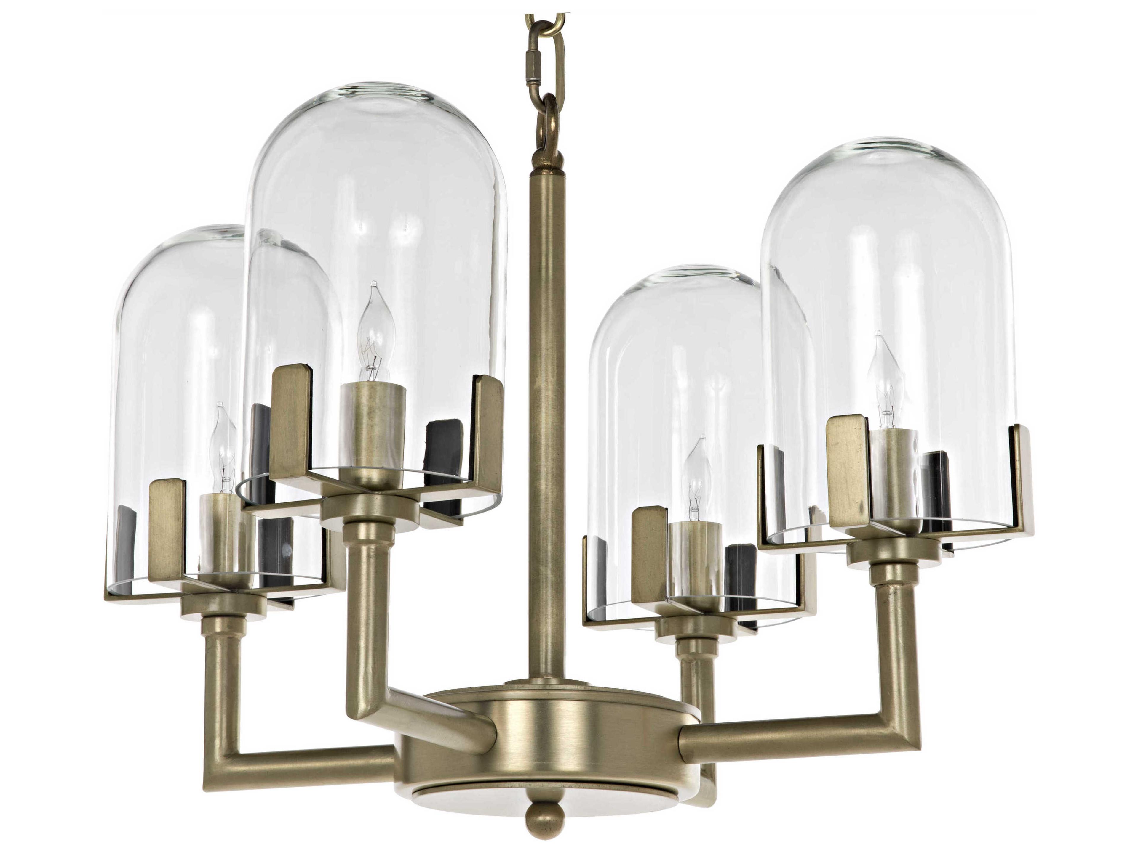 Noir Bistro 4-Light Antique Brass Chandelier