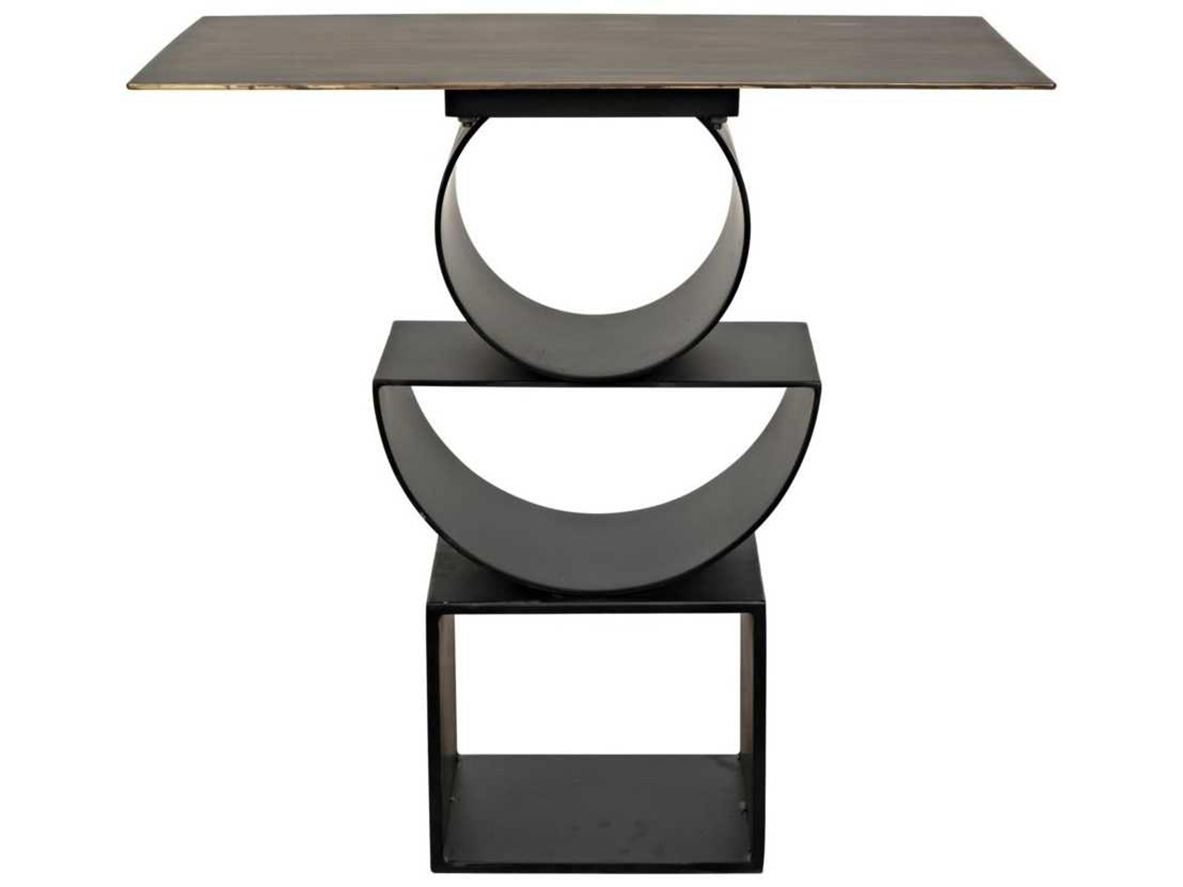 Noir Rectangular Black Metal End Table