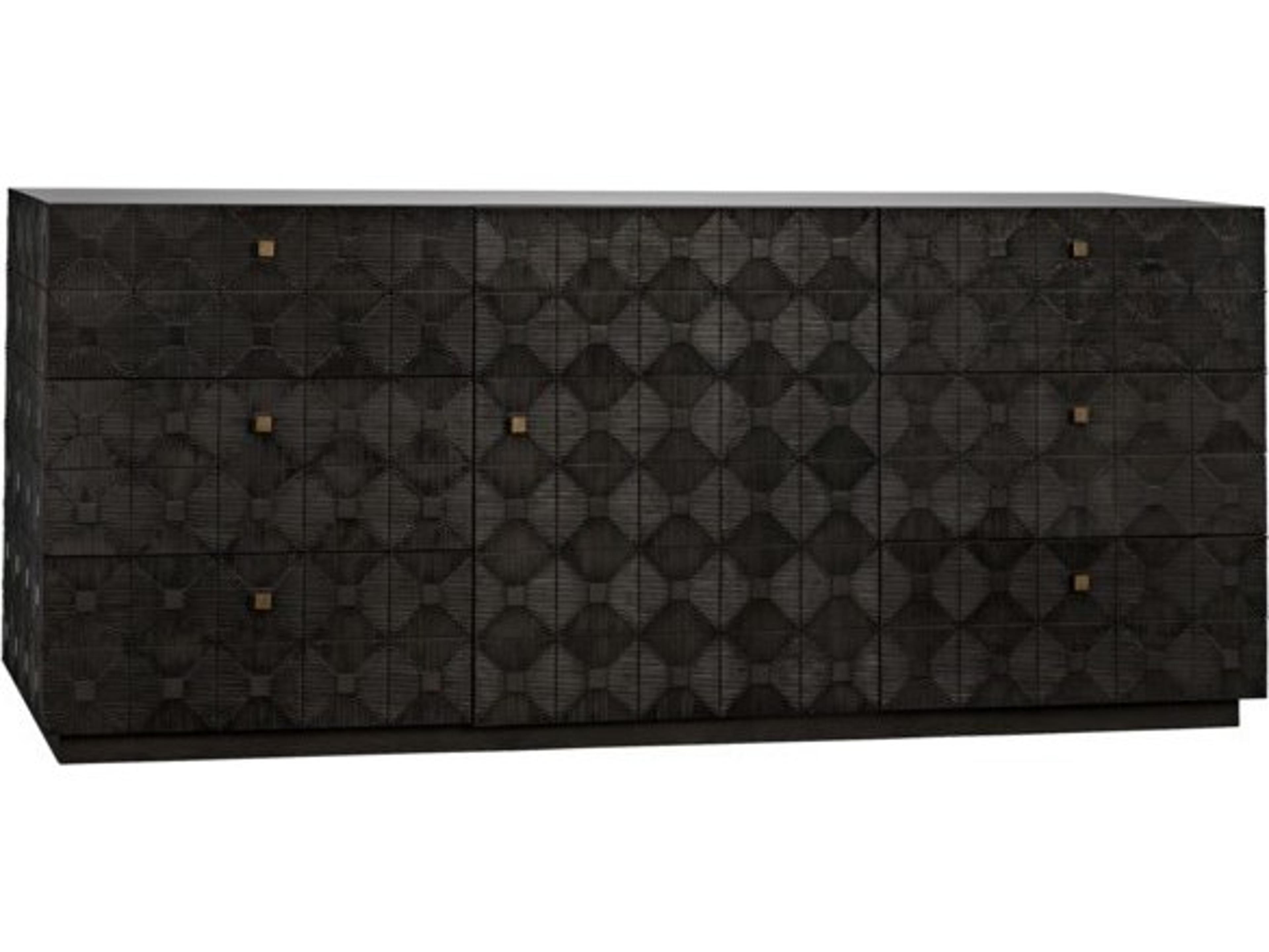 Noir Leon 6-Drawers Black Mahogany Wood Dresser