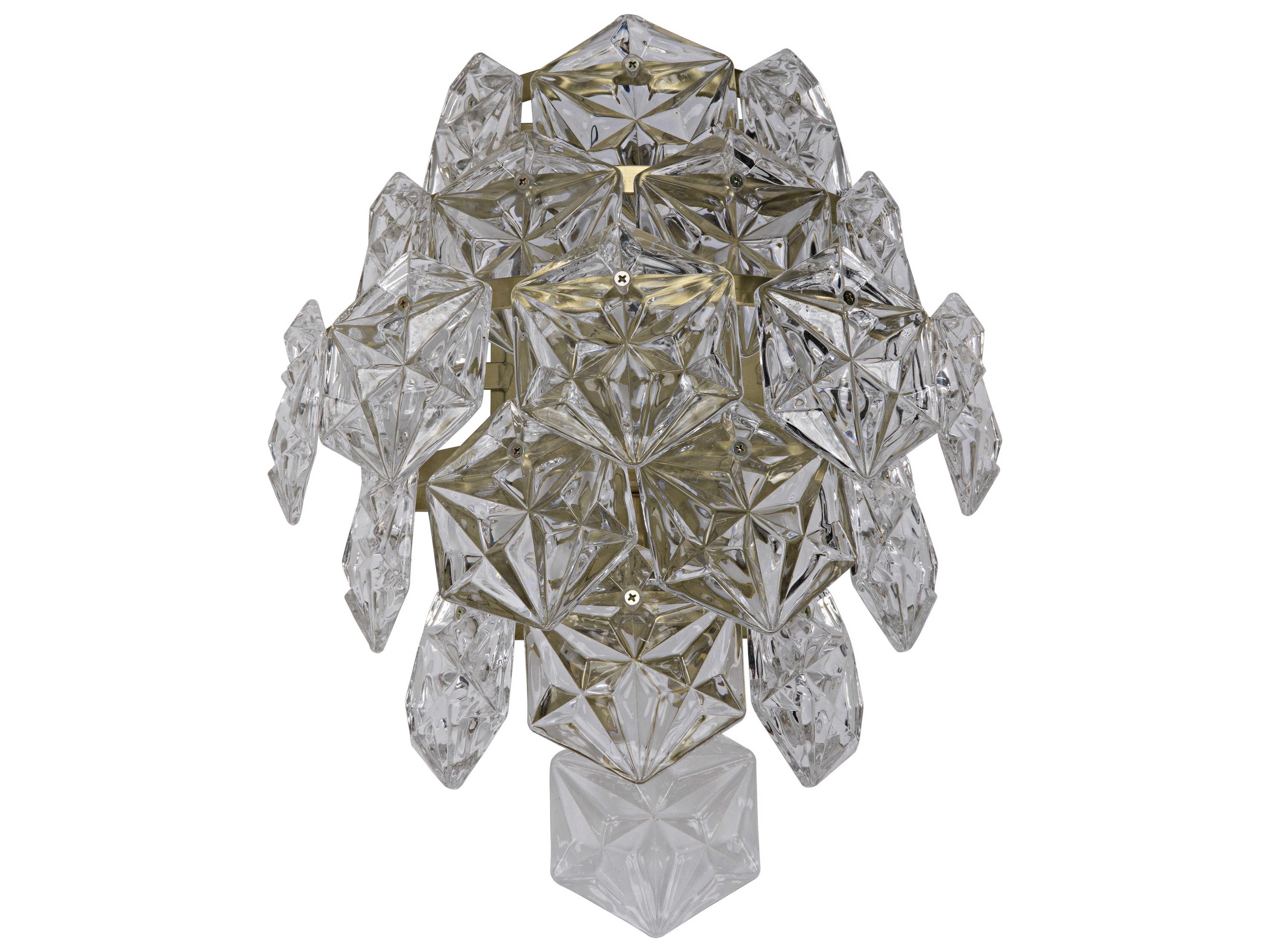 Noir Neive 1-Light Antique Brass Clear Glass Wall Sconce