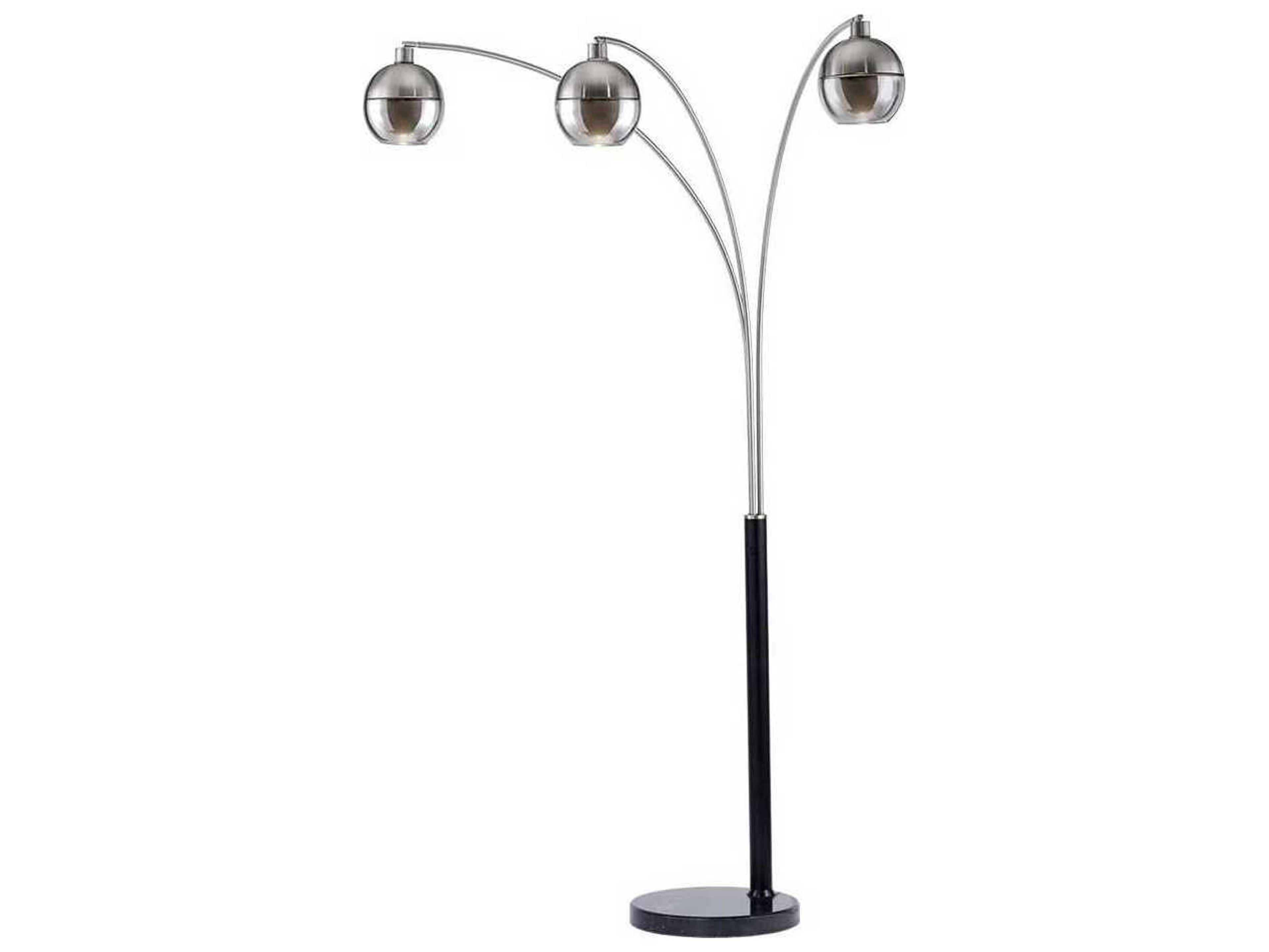 Nova Orson Brushed Nickel Black Floor Lamp