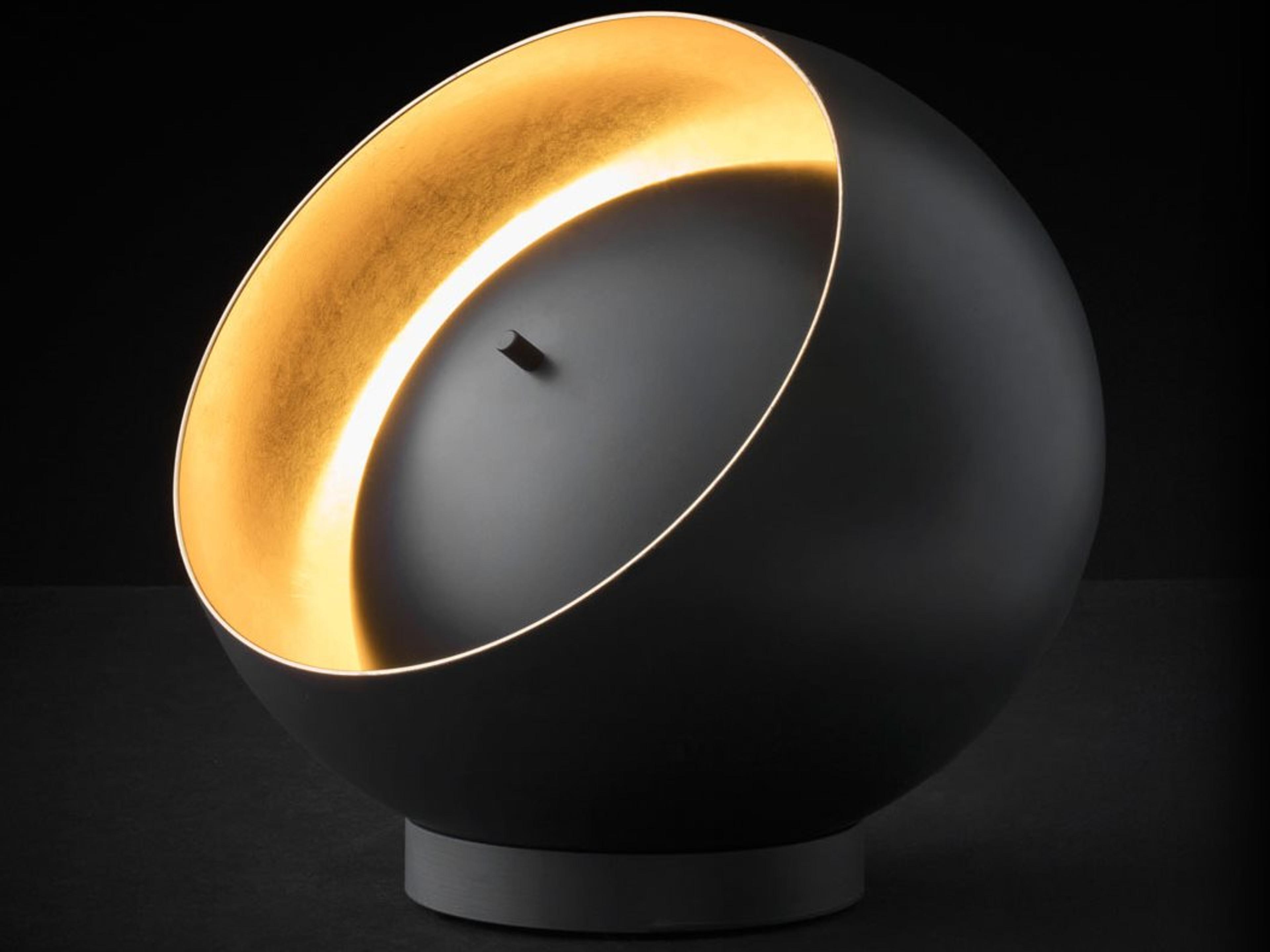 Oluce Eva LED Matt Black Gold Table Lamp