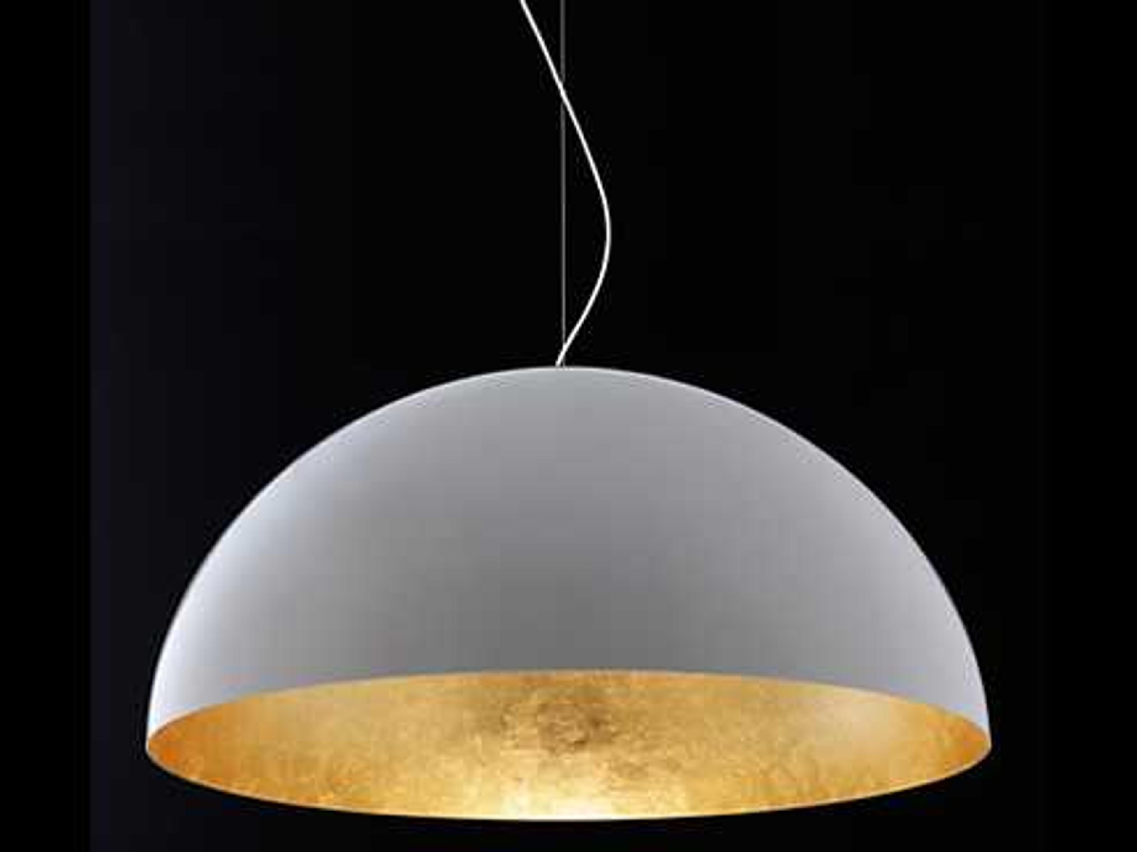 Oluce Sonora 1-Light White Gold Black Dome Pendant