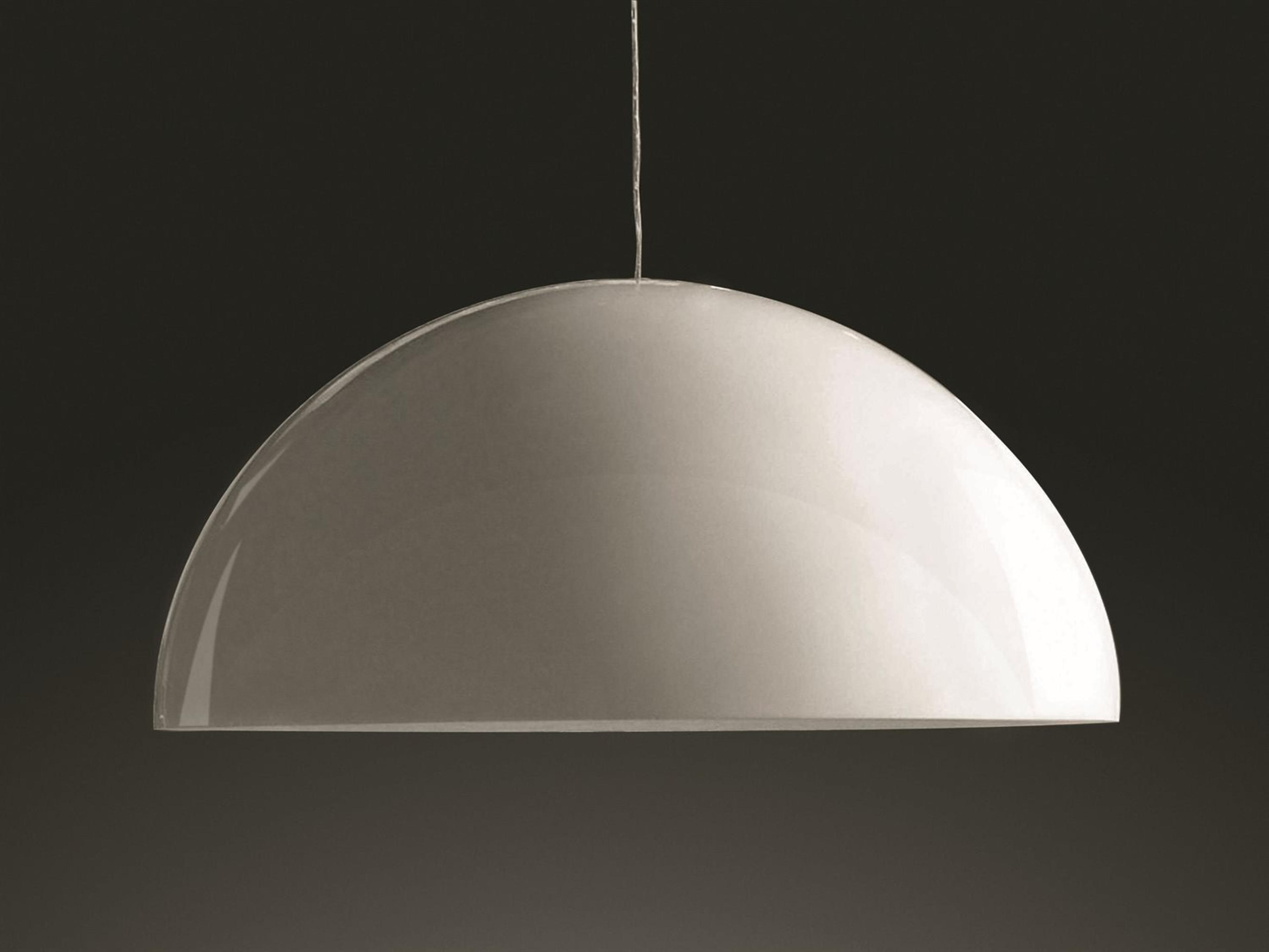 Oluce Sonora 2-Light Opaline White Dome Pendant