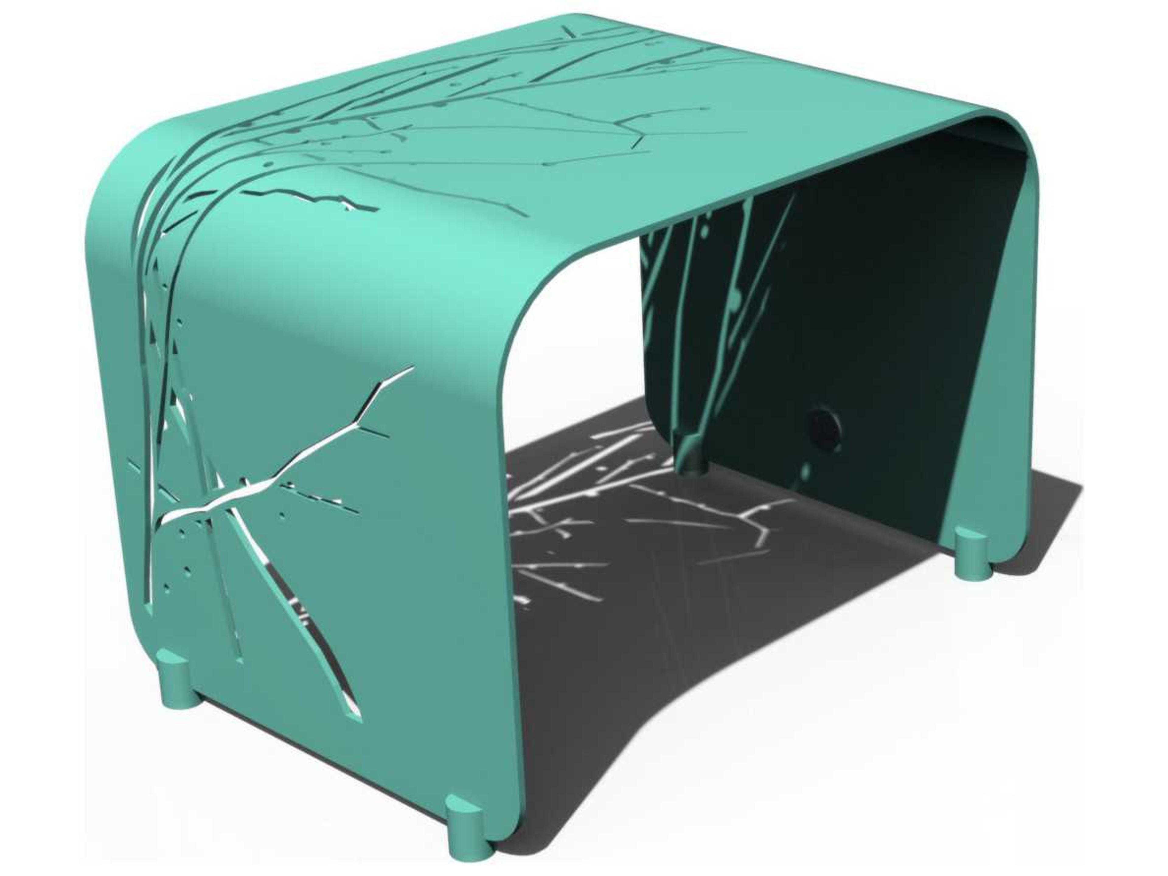 Orange Rectangular Metal End Table