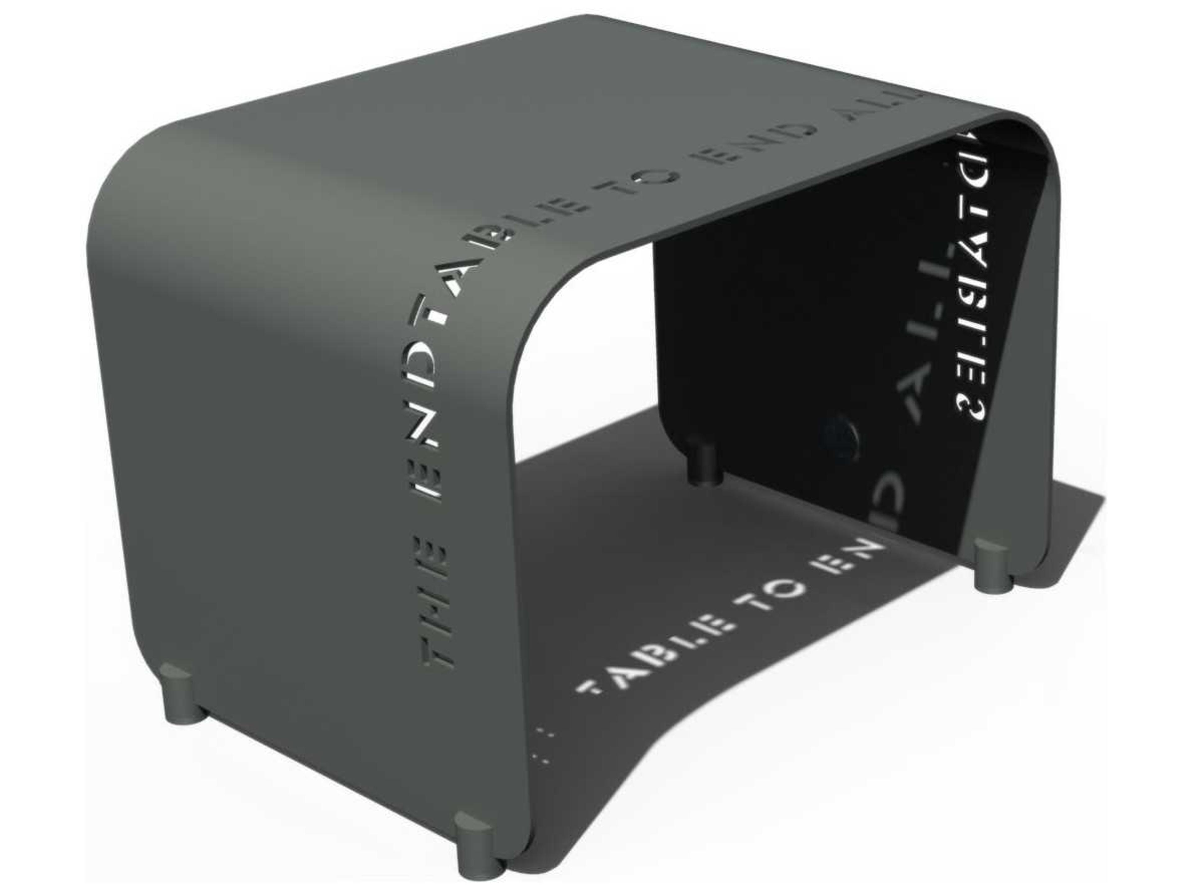 Orange Rectangular Metal End Table