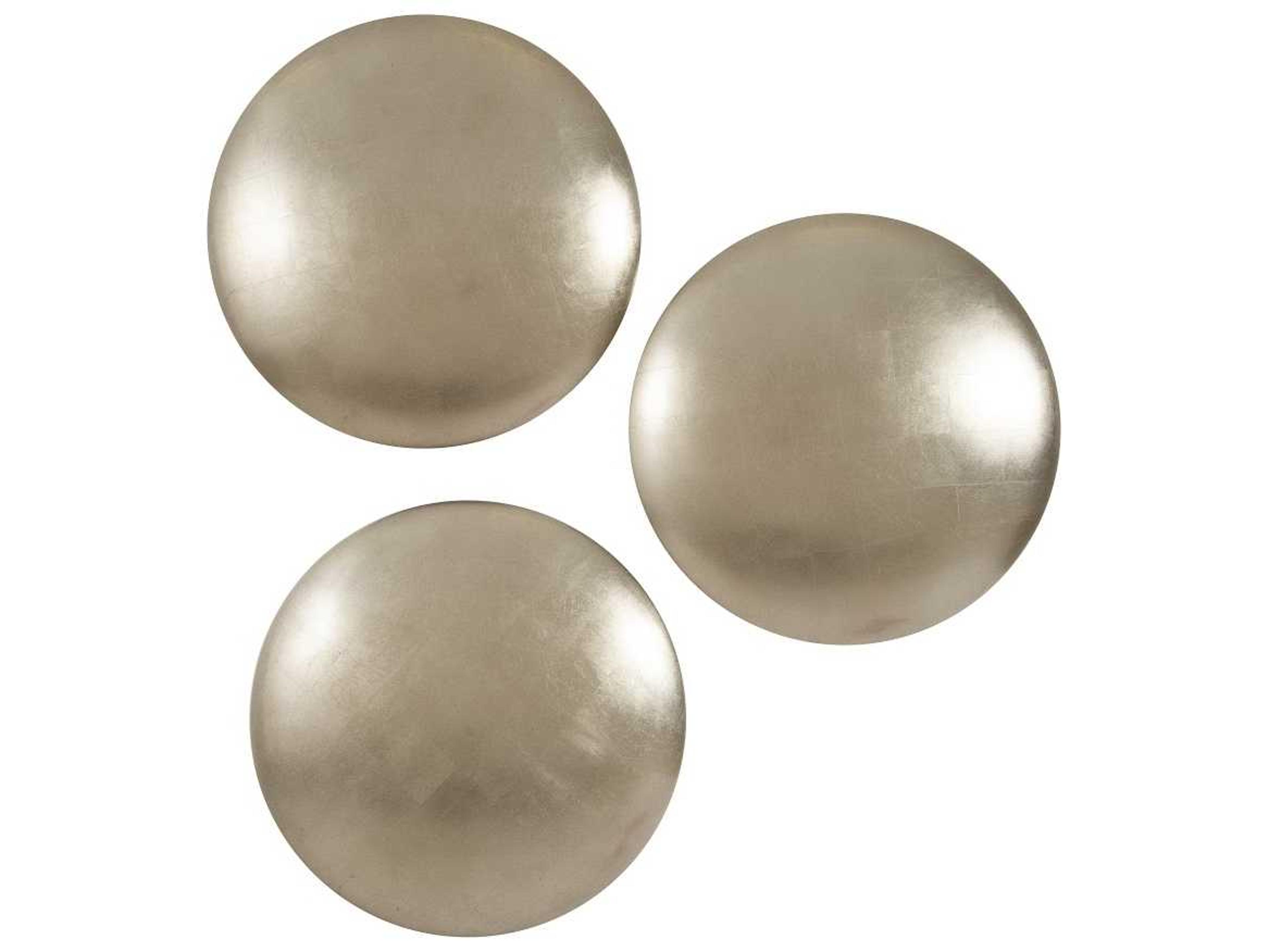 Phillips Collection Platinum Leaf Orb Wall Tiles Set of 3