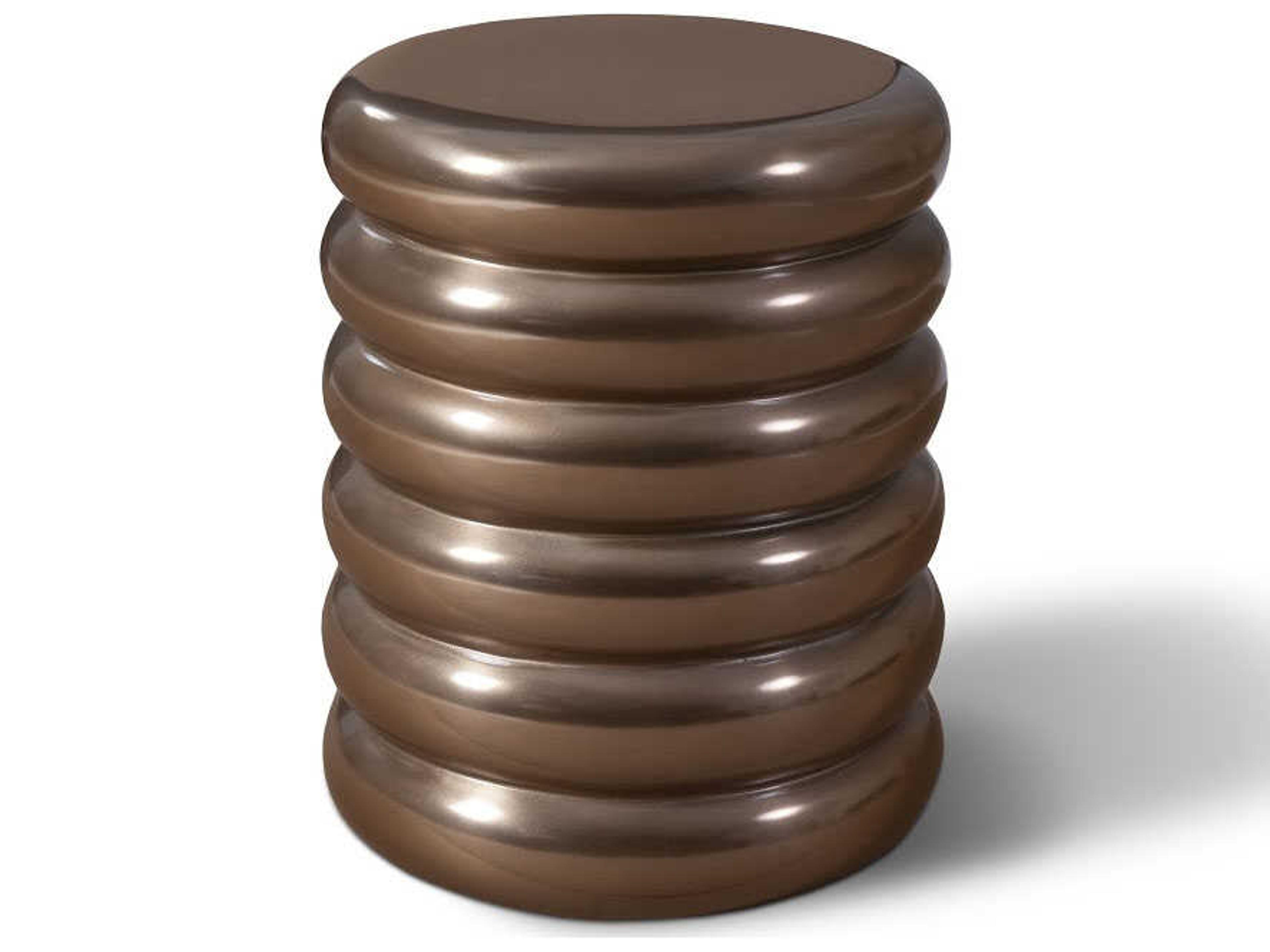 Phillips Collection Polished Bronze Accent Stool