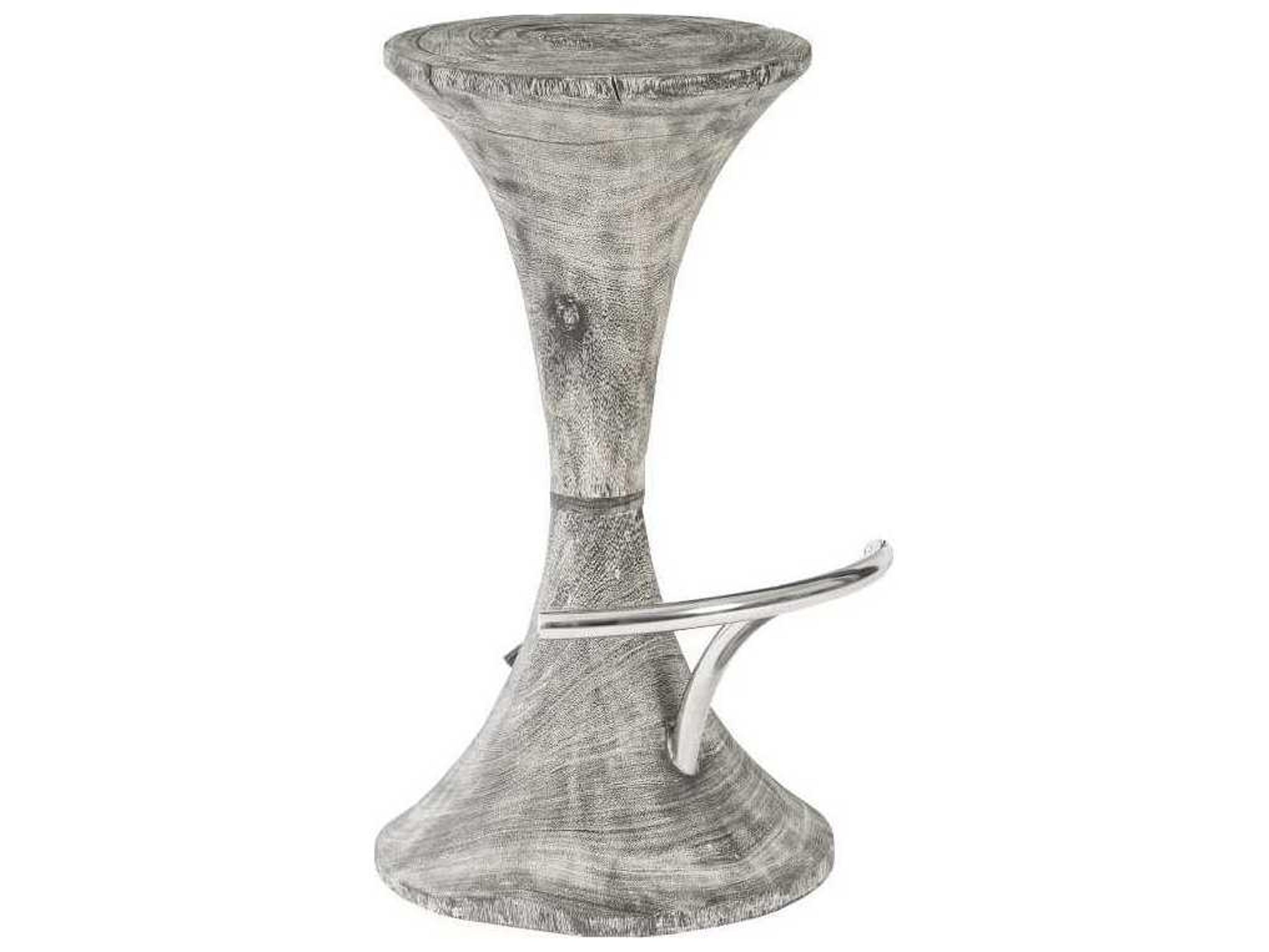 Phillips Collection Butterfly Grey Stone Acacia Wood Bar Stool