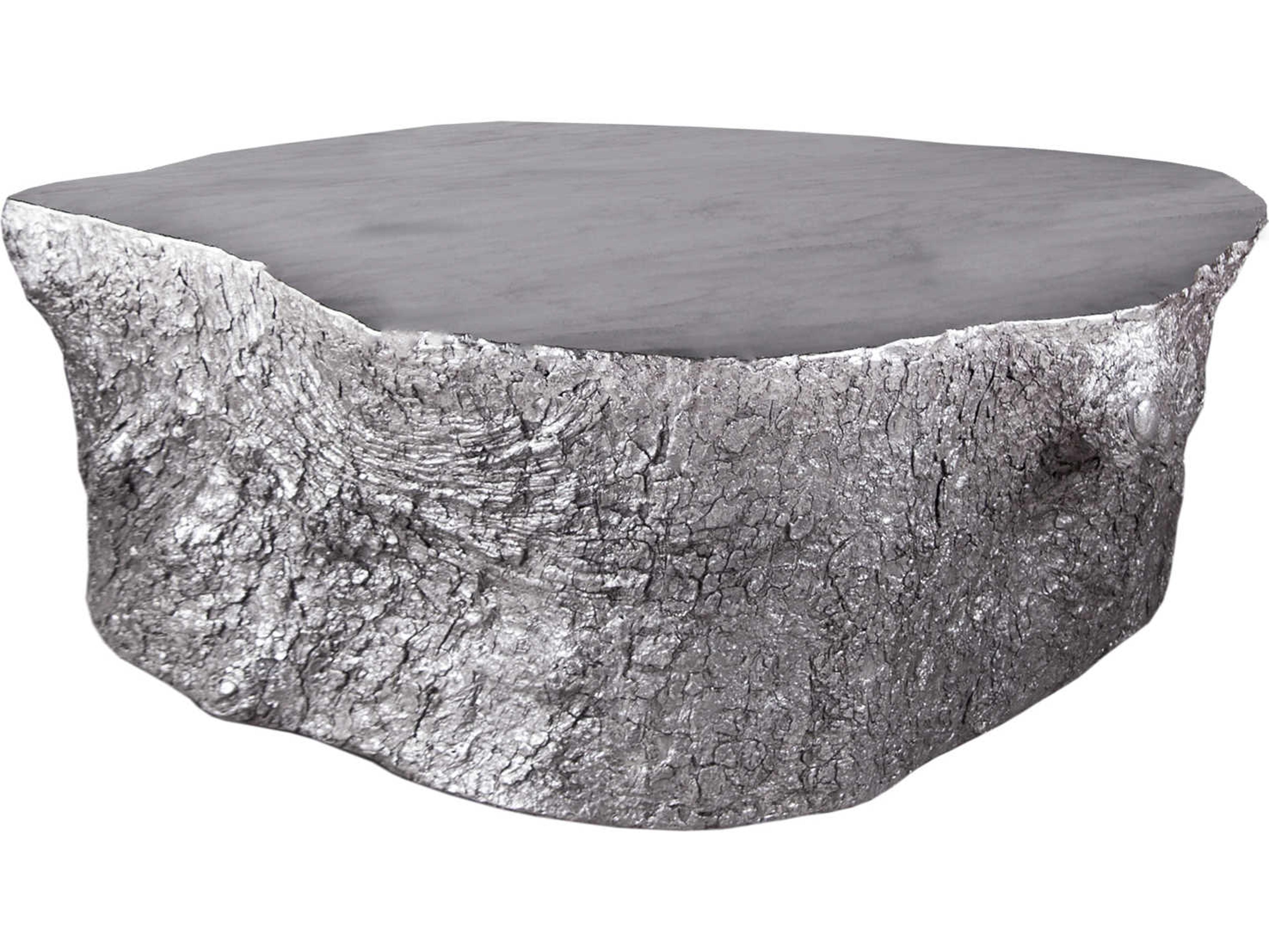 Phillips Collection Cast Naturals Silver Leaf Coffee Table