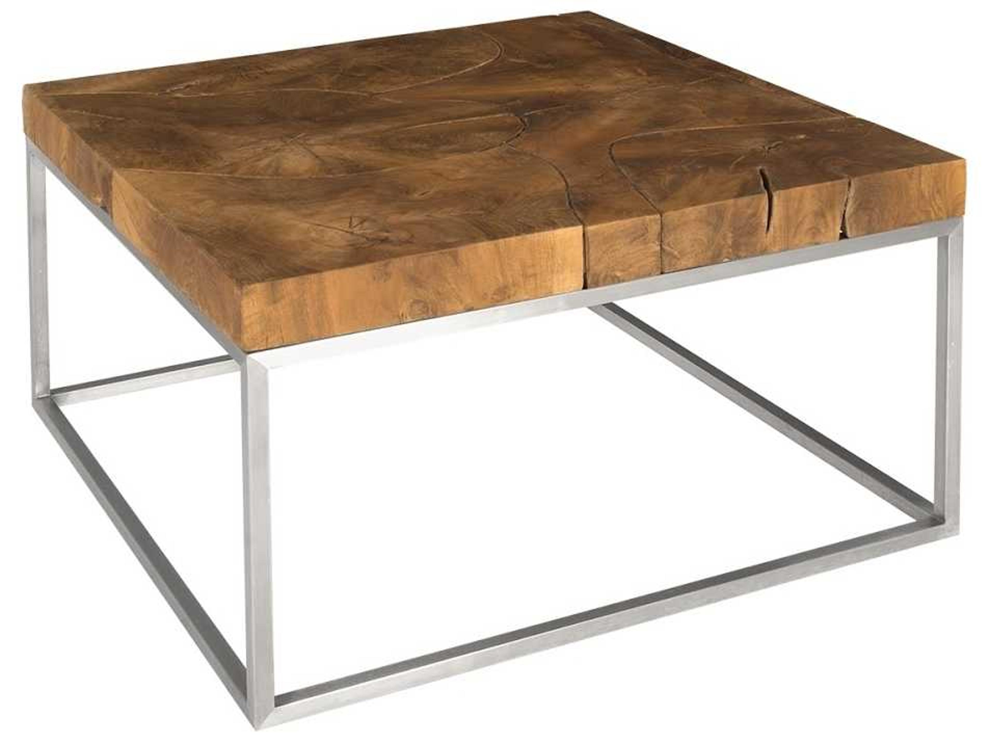 Phillips Collection Square Wood Natural Brown Coffee Table