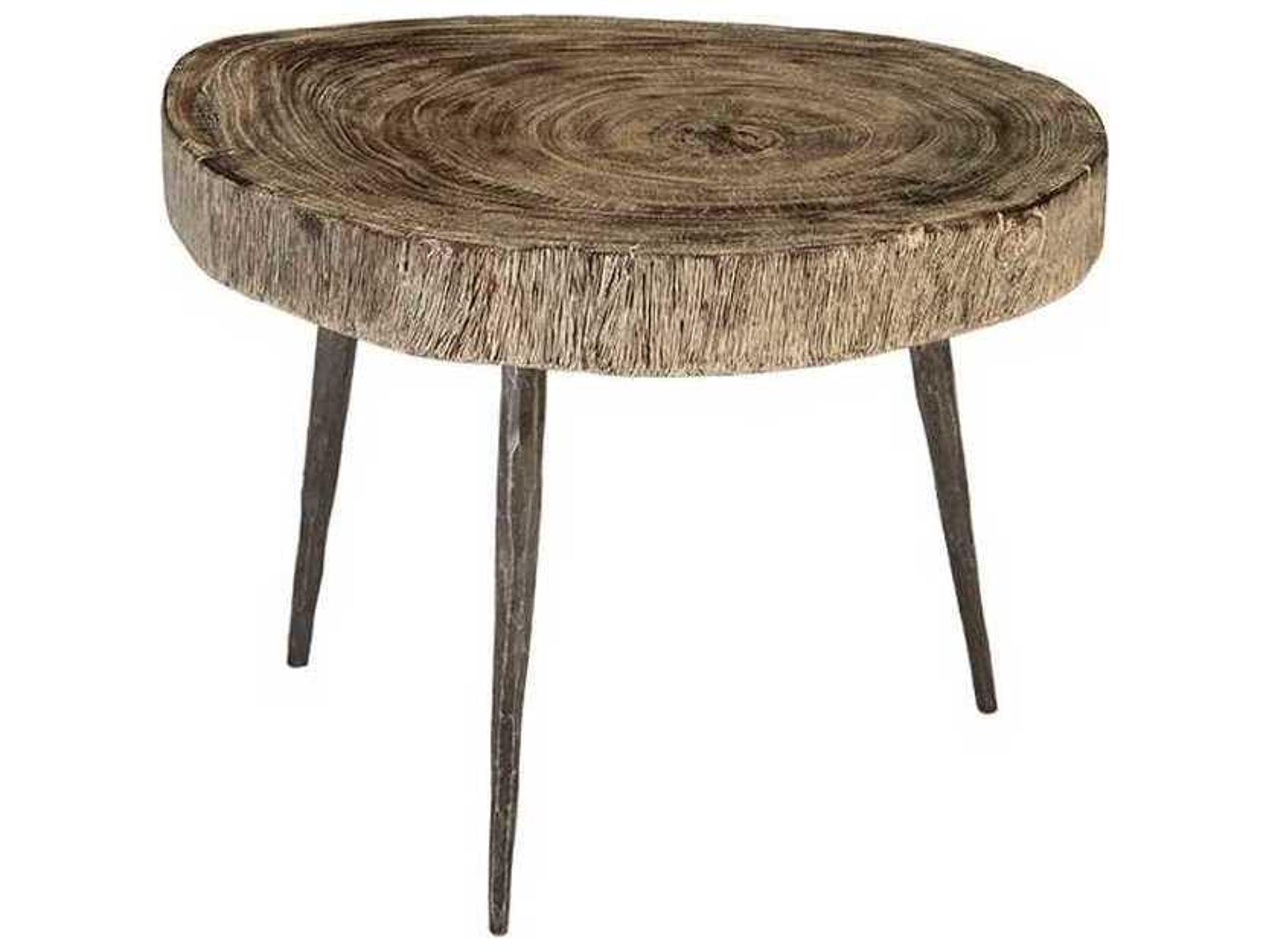 Phillips Collection Oval Wood Grey Stone Coffee Table