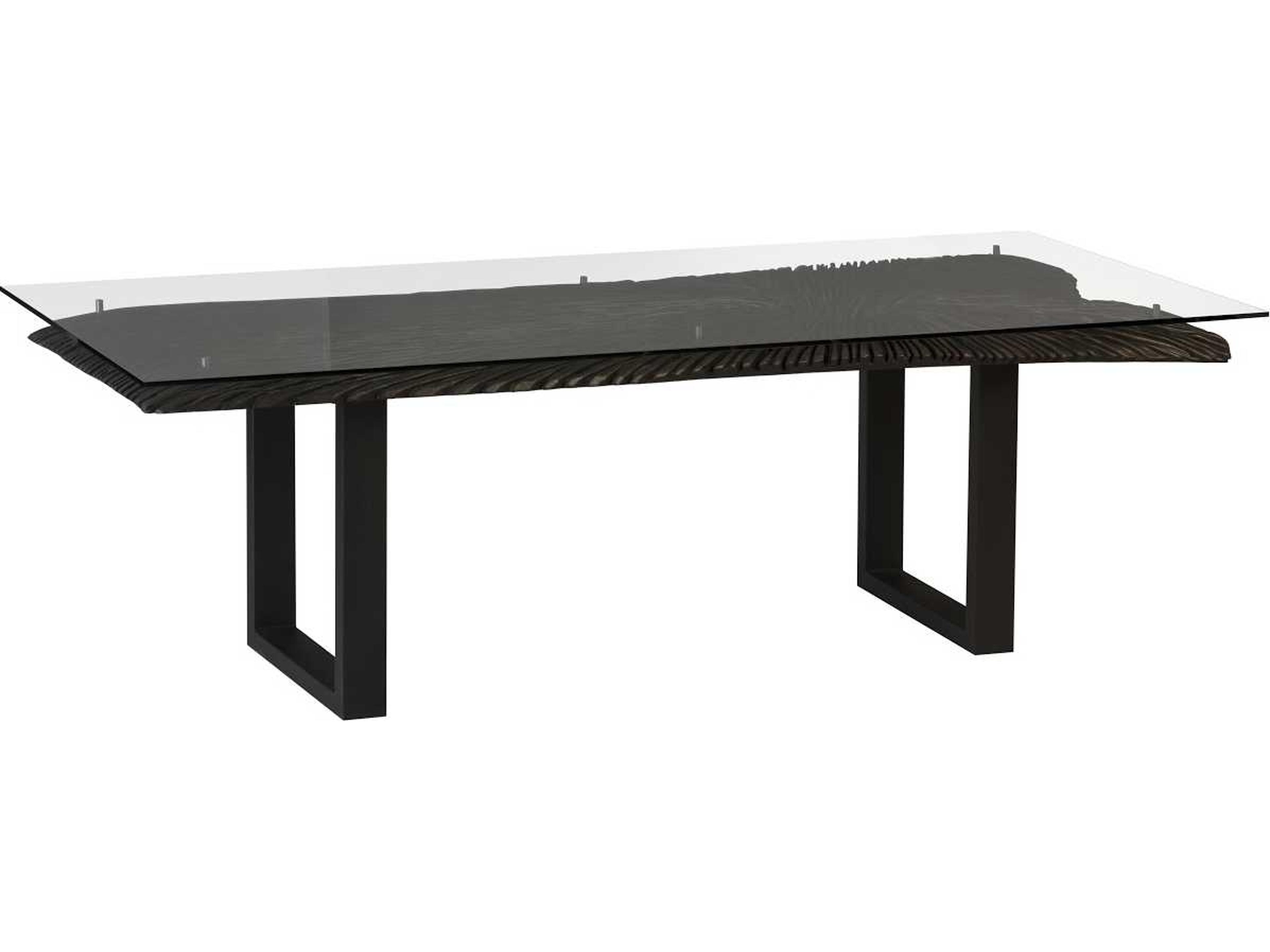 Phillips Collection Rectangular Glass Black Dining Table