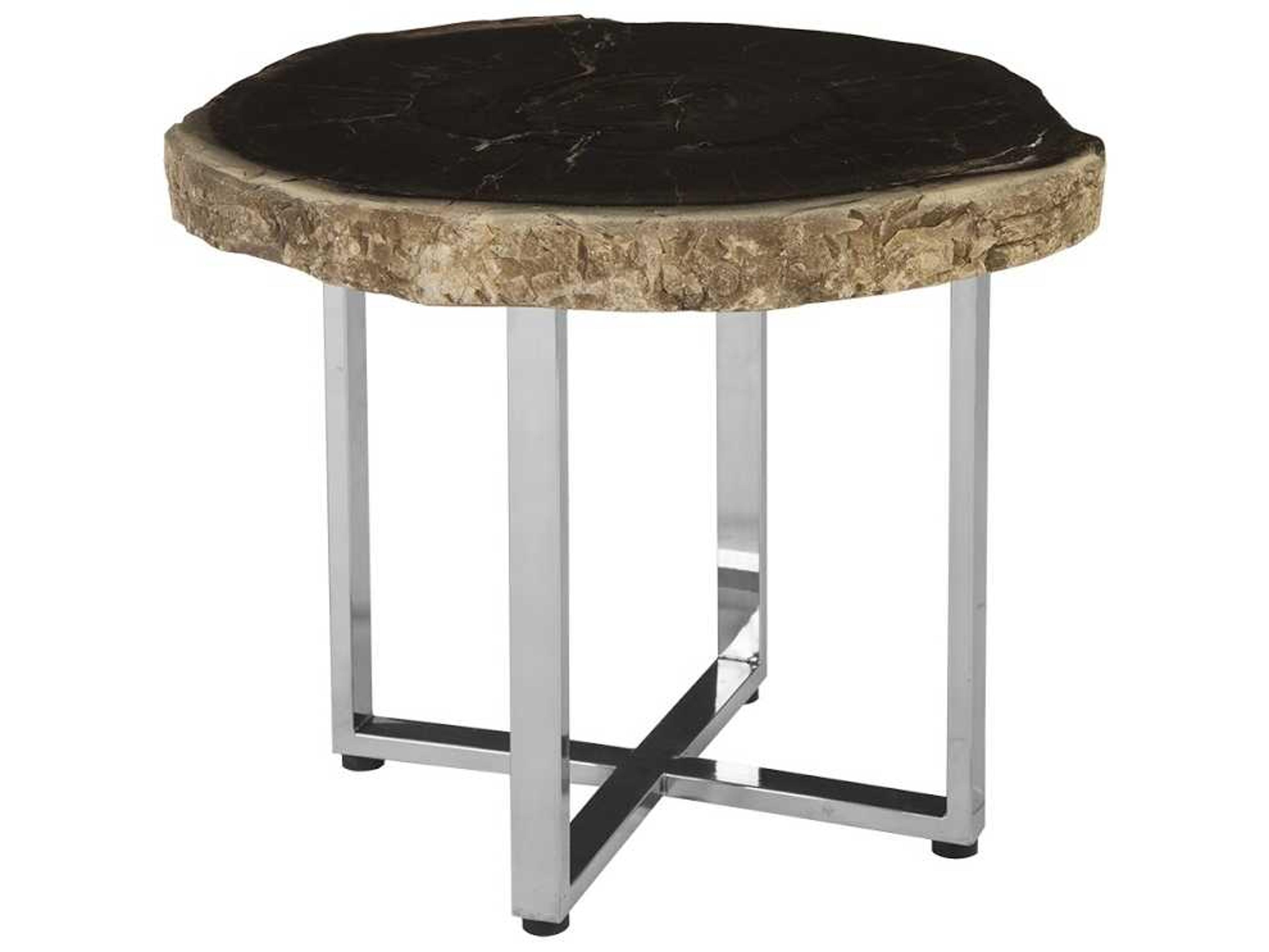 Phillips Collection Round Wood Black End Table