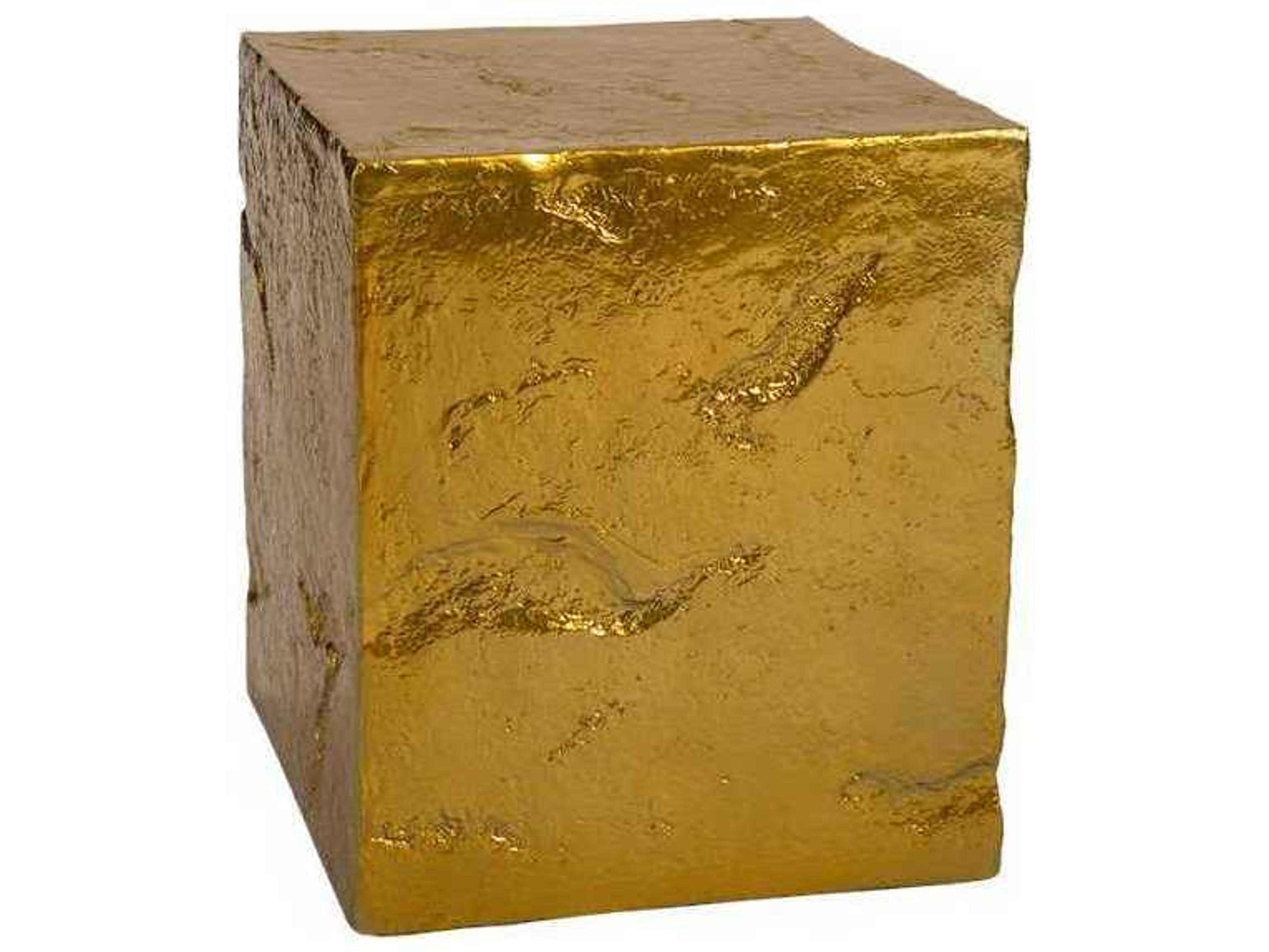 Phillips Collection Square Metal Liquid Gold End Table