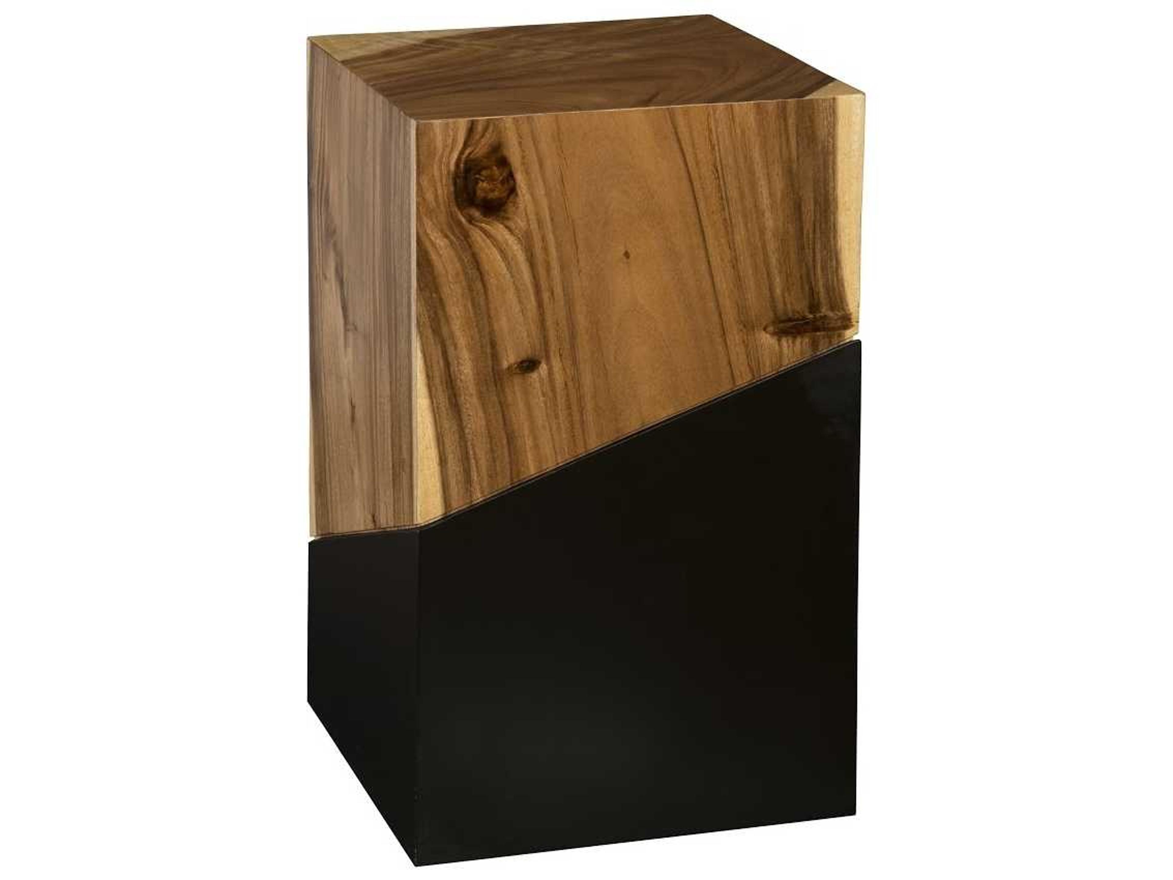 Phillips Collection Square Wood Natural Brown Black End Table