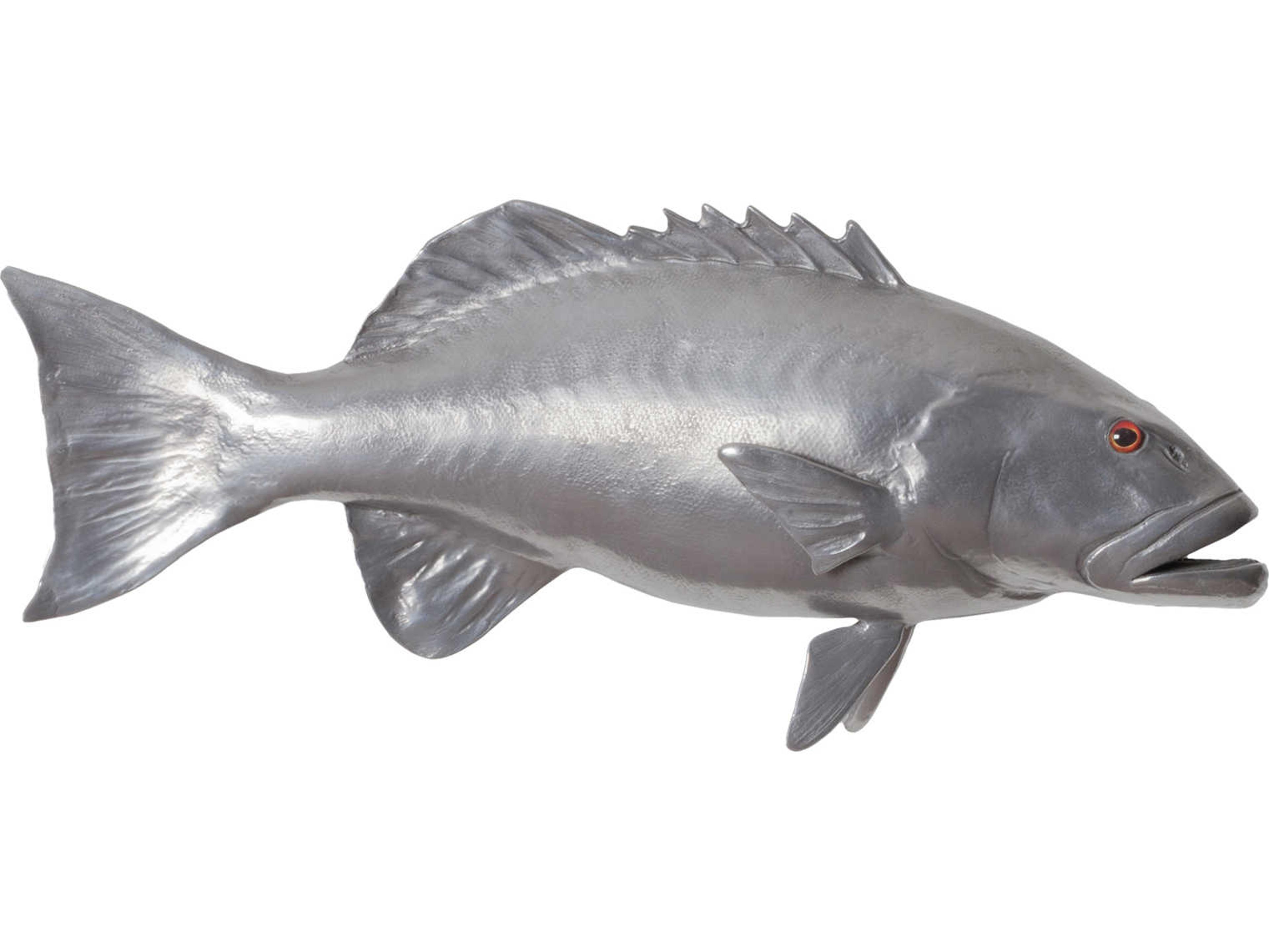 Phillips Collection Polished Aluminum Coral Trout Fish 3D Wall Art