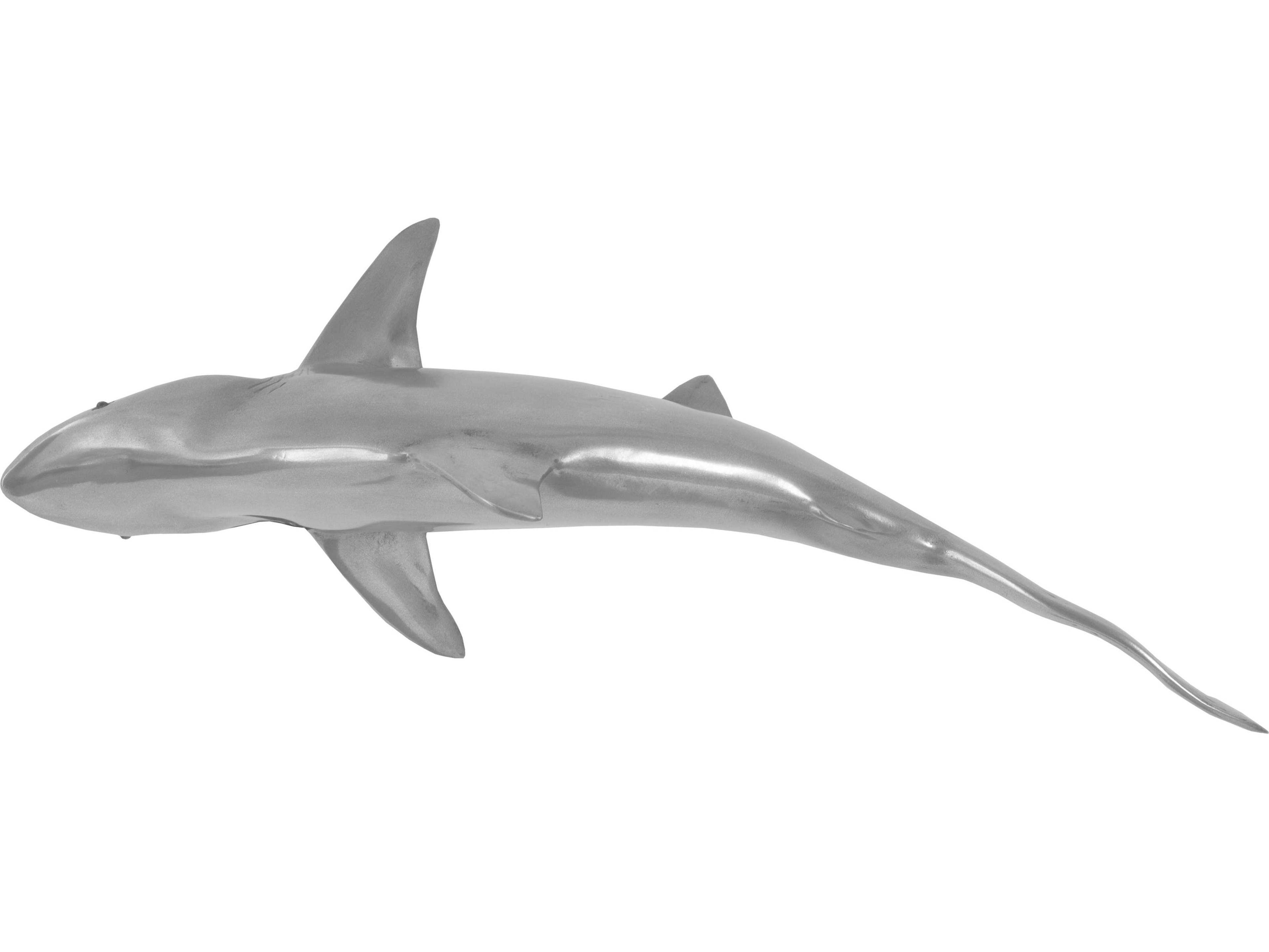 Phillips Collection Polished Aluminum Whaler Shark Fish 3D Wall Art