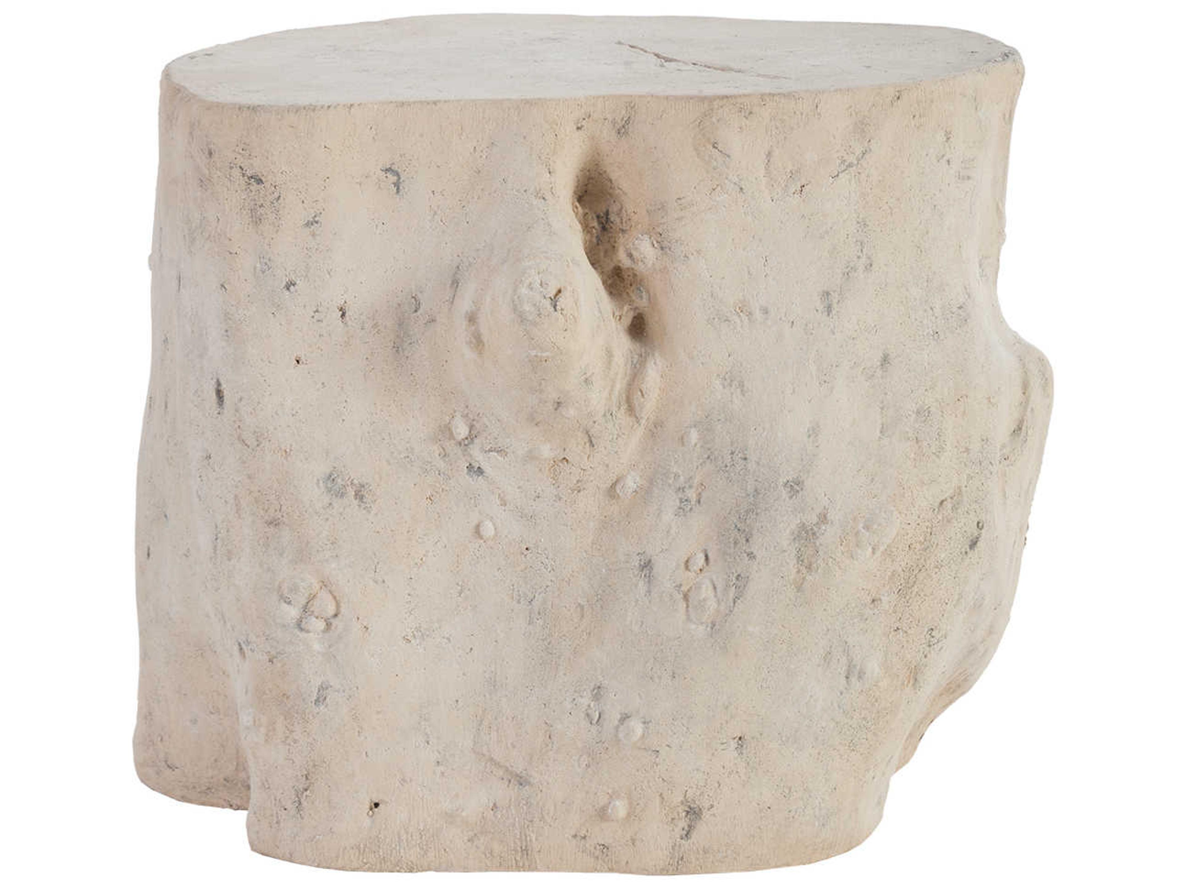 Phillips Collection Log Roman Stone White Accent Stool