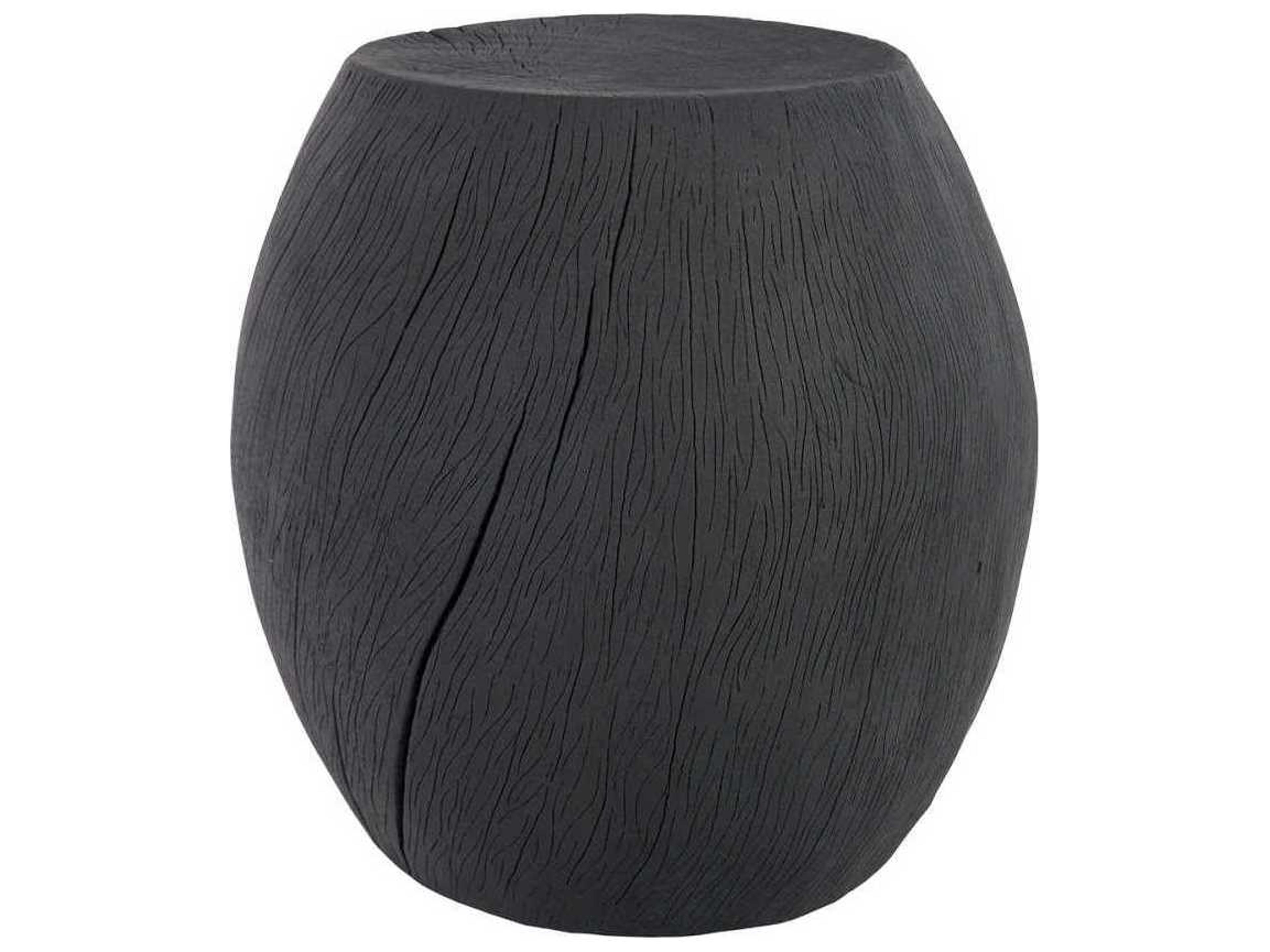 Phillips Collection Log Charred Gray Accent Stool