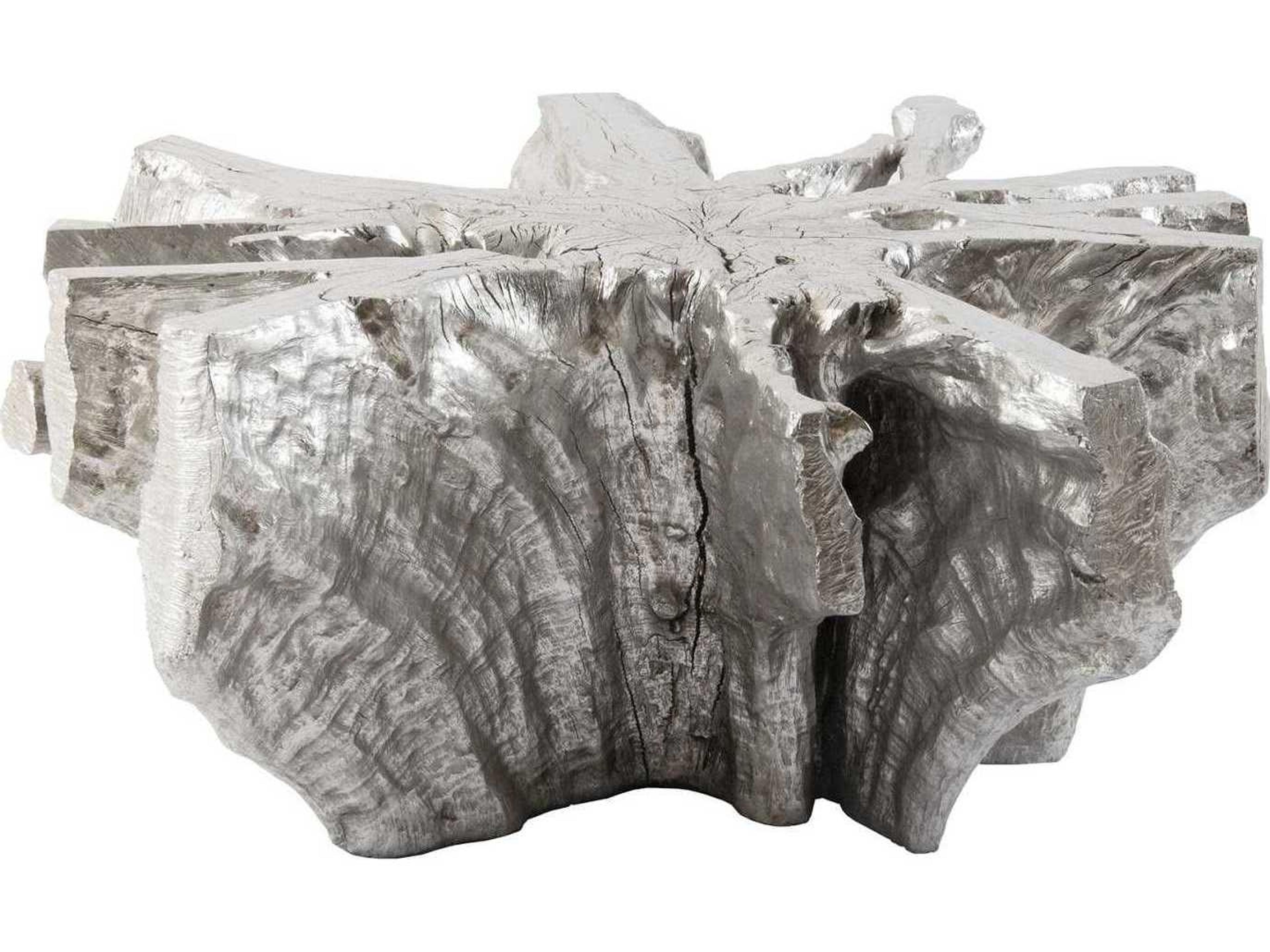 Phillips Collection Log Metal Silver Leaf Coffee Table
