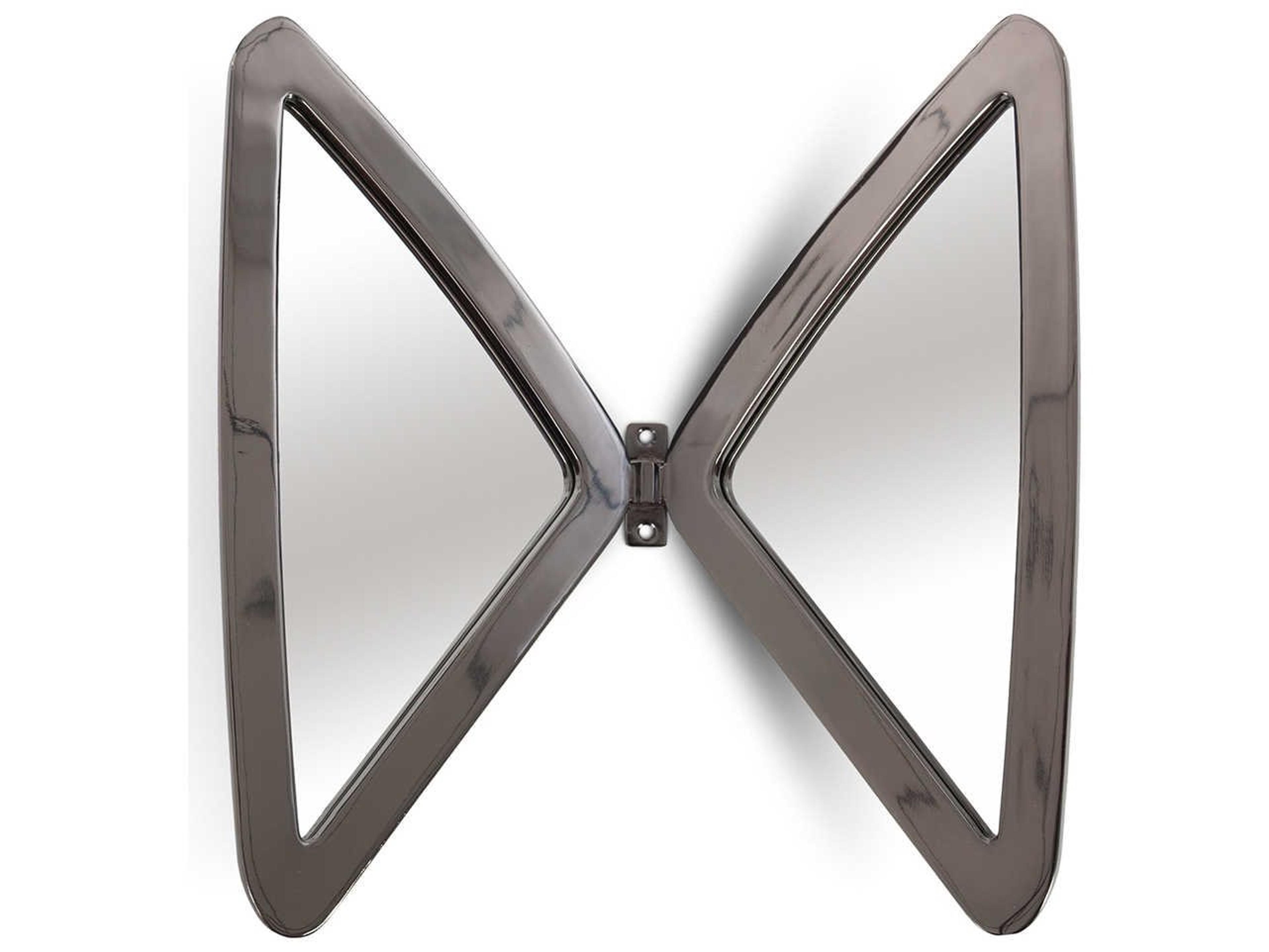 Phillips Collection Plated Black Butterfly Mirror Metal Wall Art