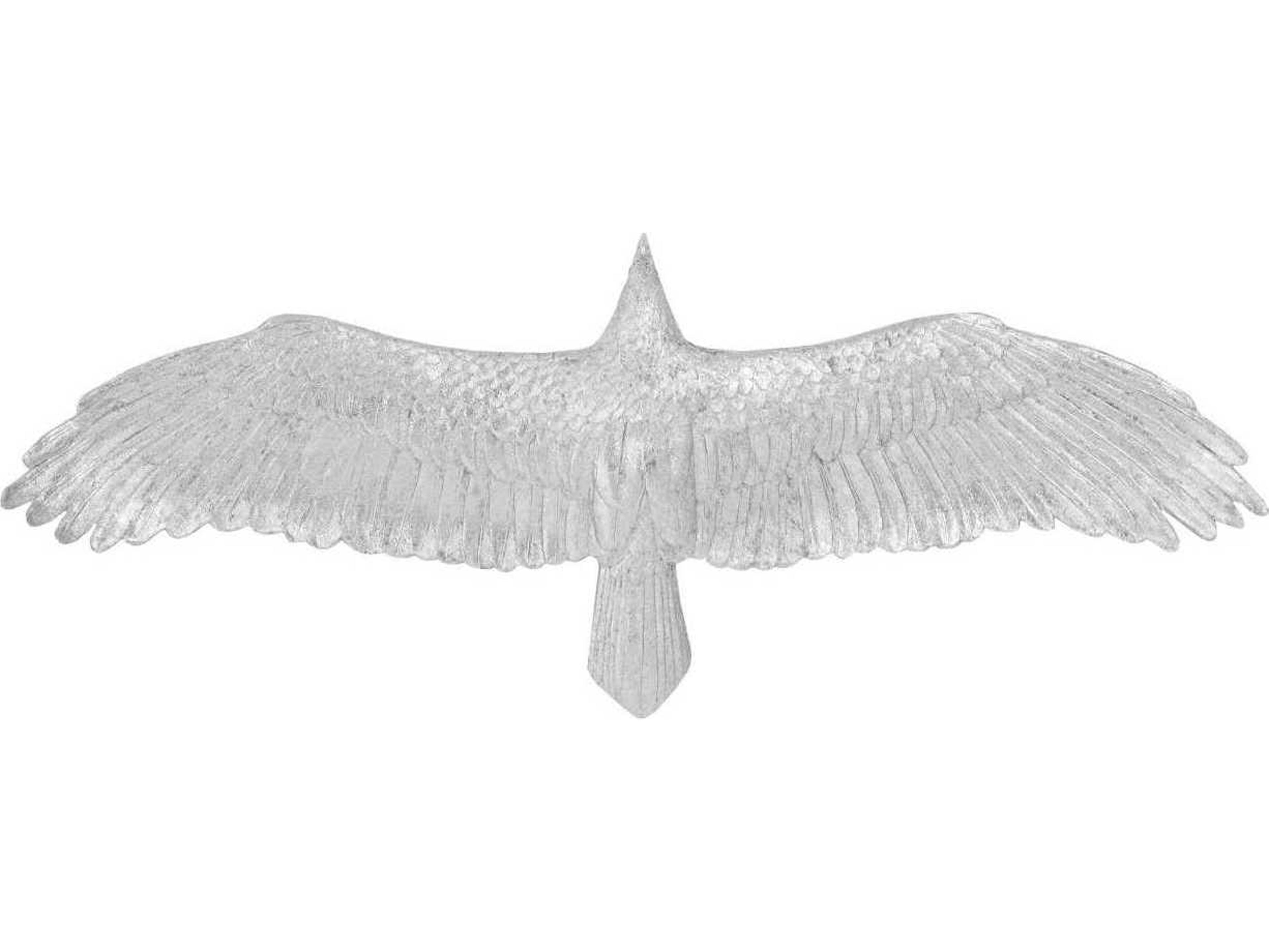 Phillips Collection Silver Leaf 59" Soaring Eagle Metal Wall Art