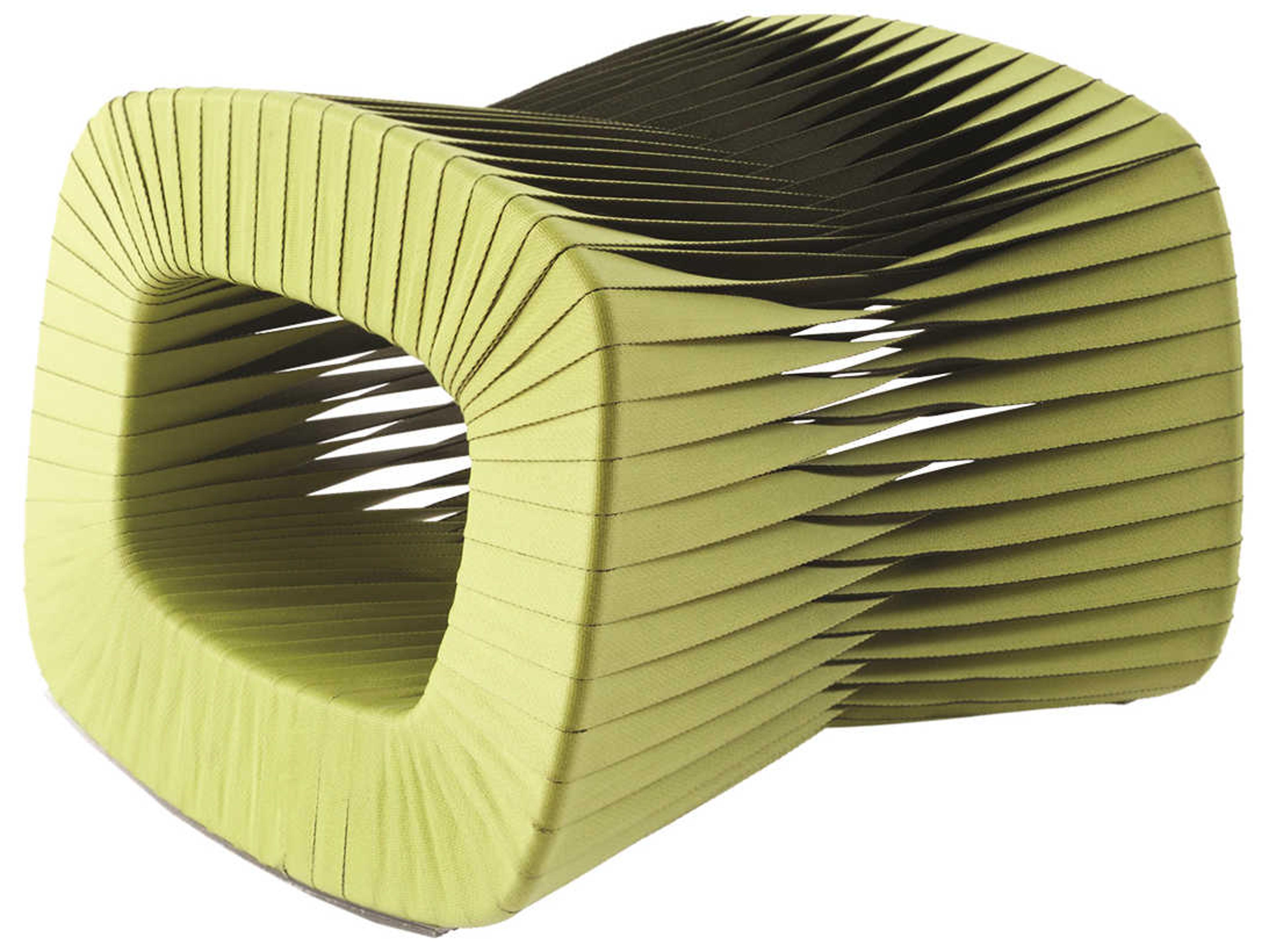 Phillips Collection Seat Belt Chartreuse Green Upholstered Ottoman