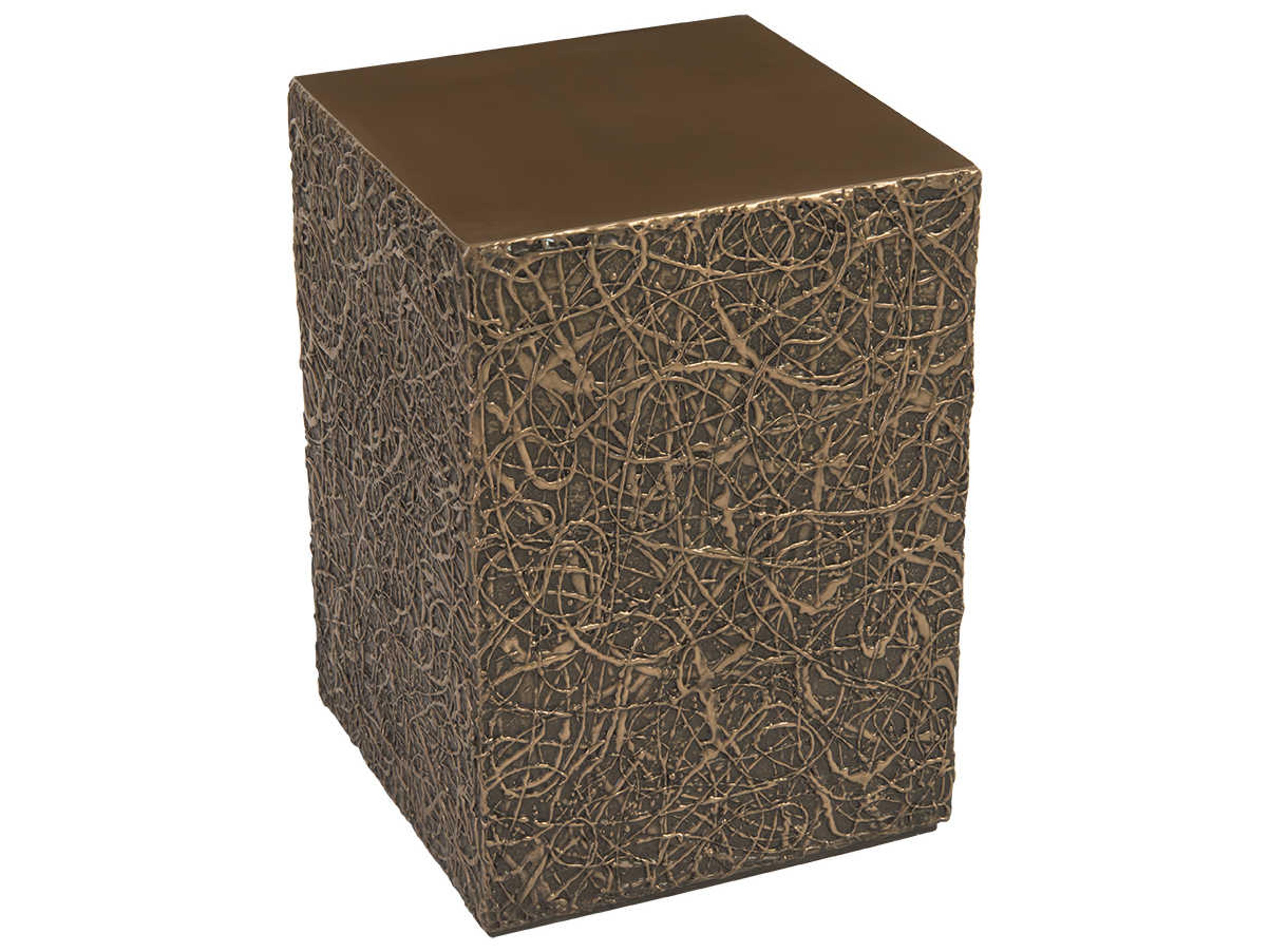 Phillips Collection String Square Polished Bronze End Table